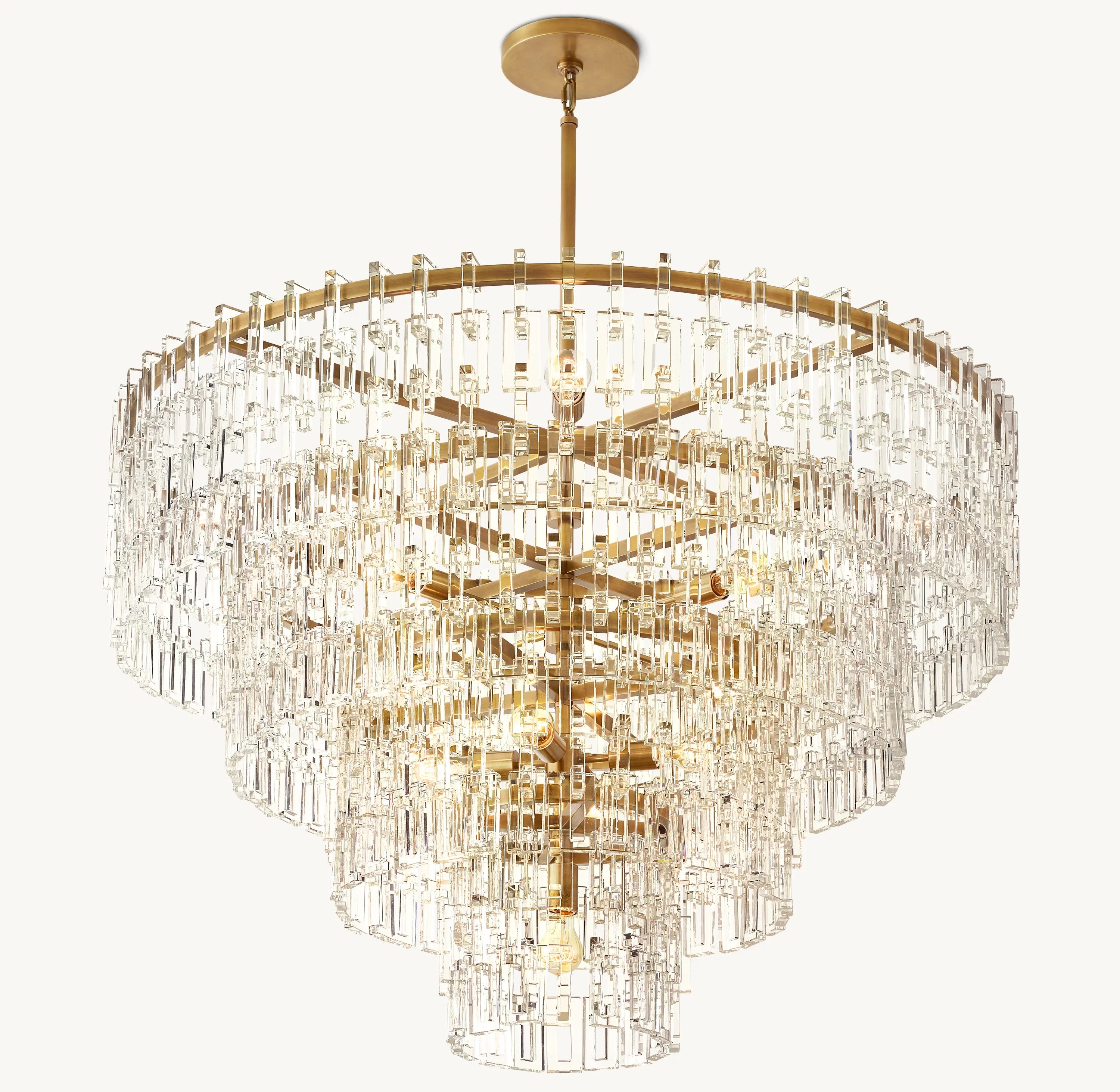 48 Inch Chain Crystal Tiered Chandelier - Marignan