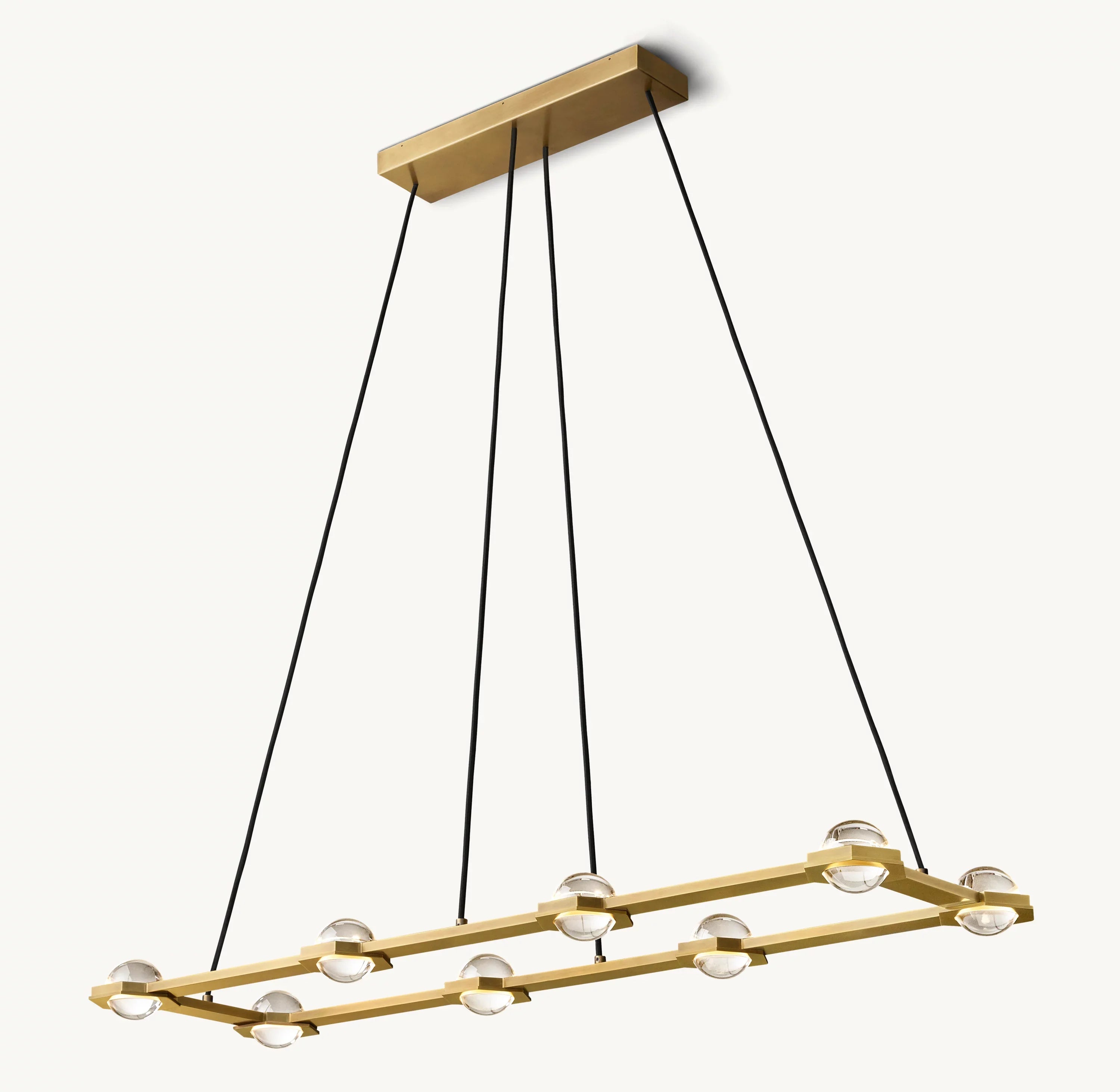 54 Inch Globe Crystal Rectangular Chandelier - Eclatant