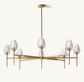 54 Inch Torchiere Crystal Arm Chandelier - Tulip