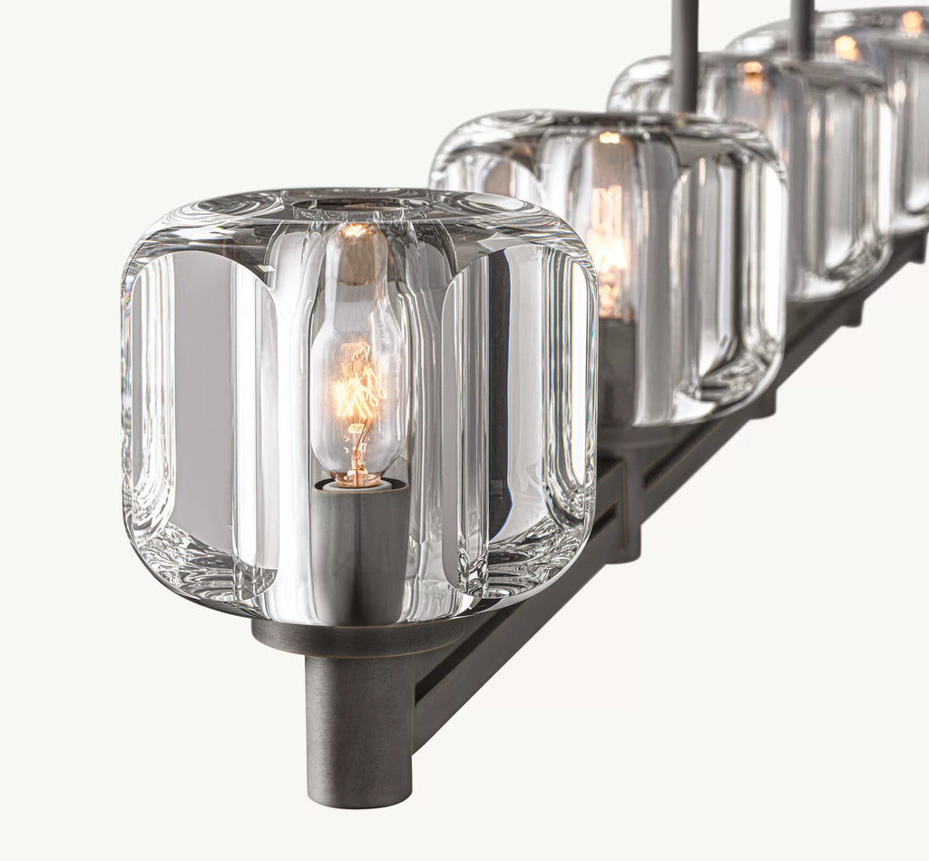 54 Inch Crystal Linear Candle Chandelier - Demaret