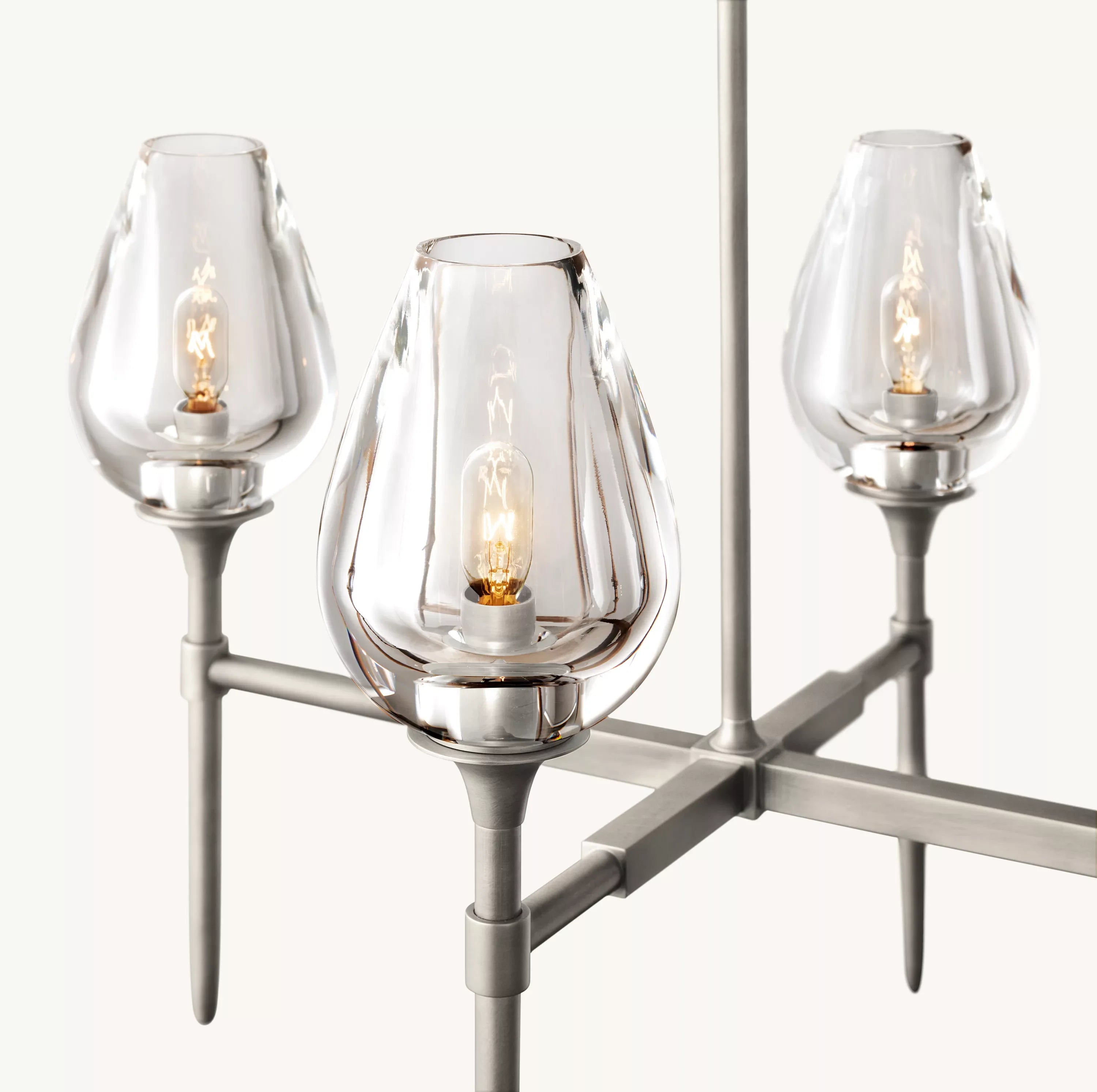 52 Inch Torchiere Crystal Linear Chandelier - Tulip