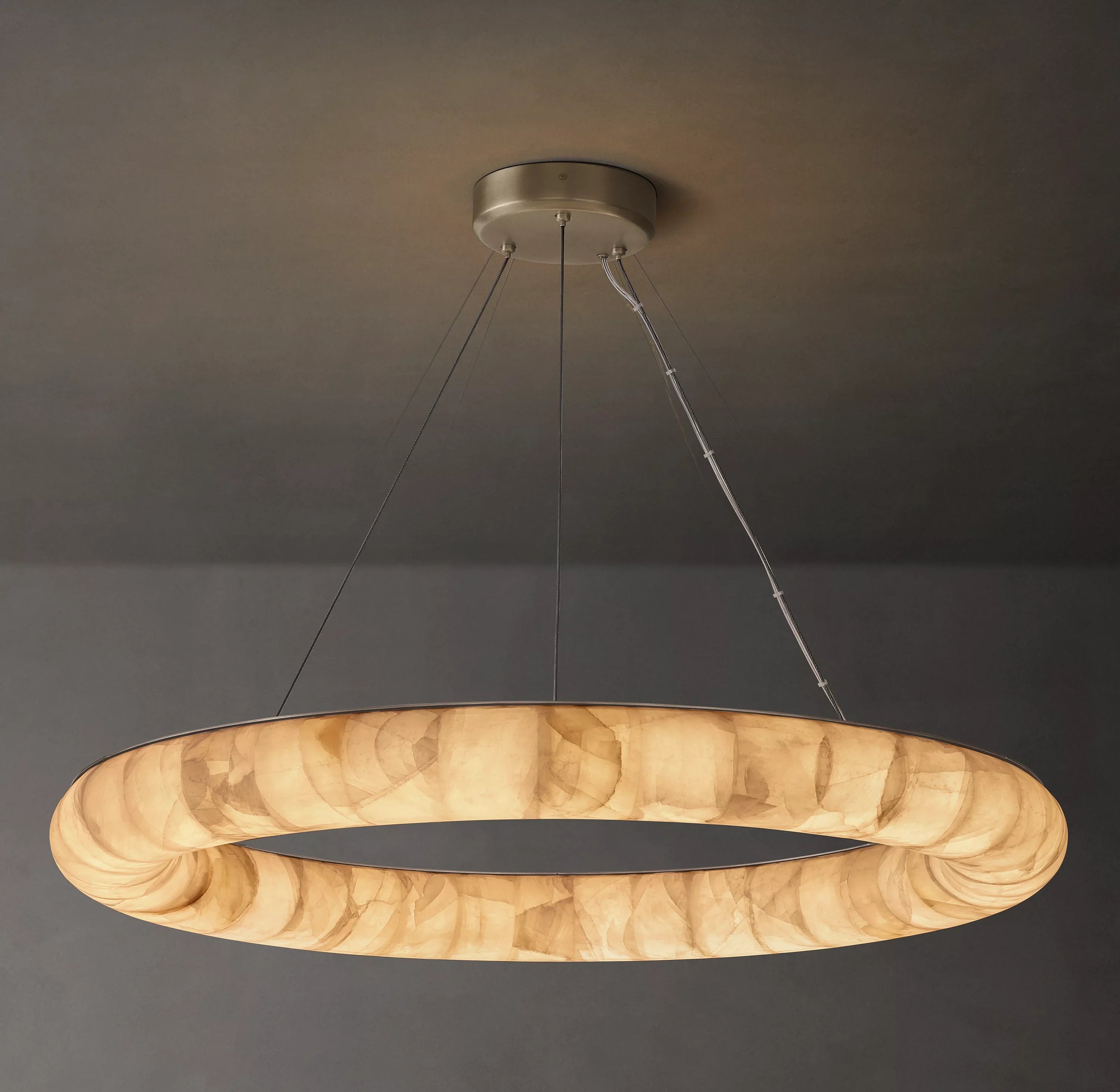 40 Inch Lisse Ring Alabaster Chandelier - Rivage
