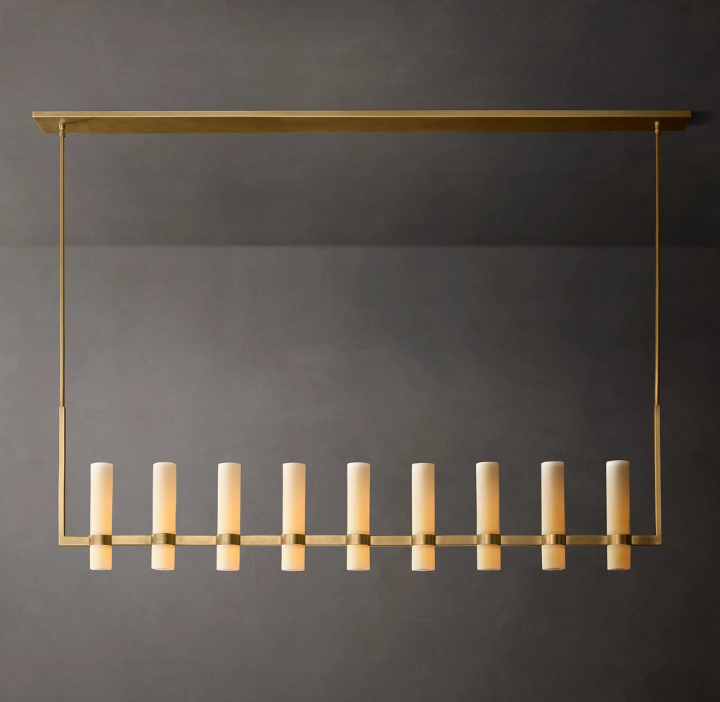 69 Inch Cylindrical Milk Glass Linear Chandelier - Ravelle