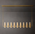 69 Inch Cylindrical Milk Glass Linear Chandelier - Ravelle