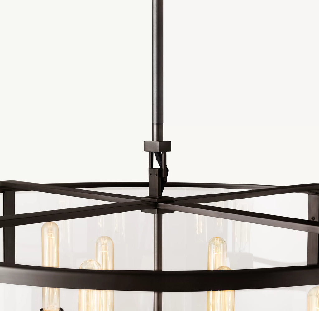 44 Inch Glass Drum Chandelier - Beckman