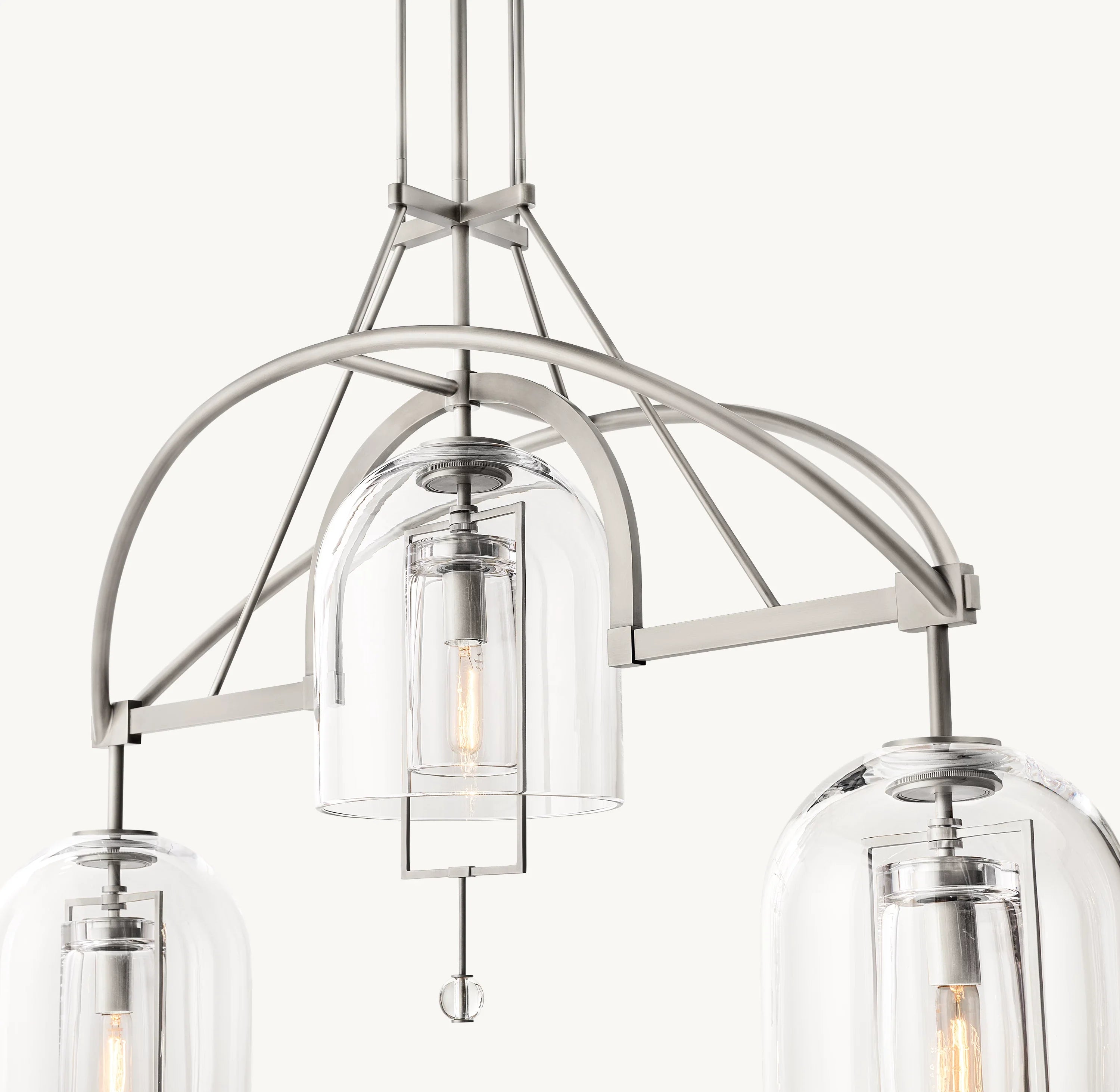 48 Inch Bell Glass Linear Chandelier - Fulcrum