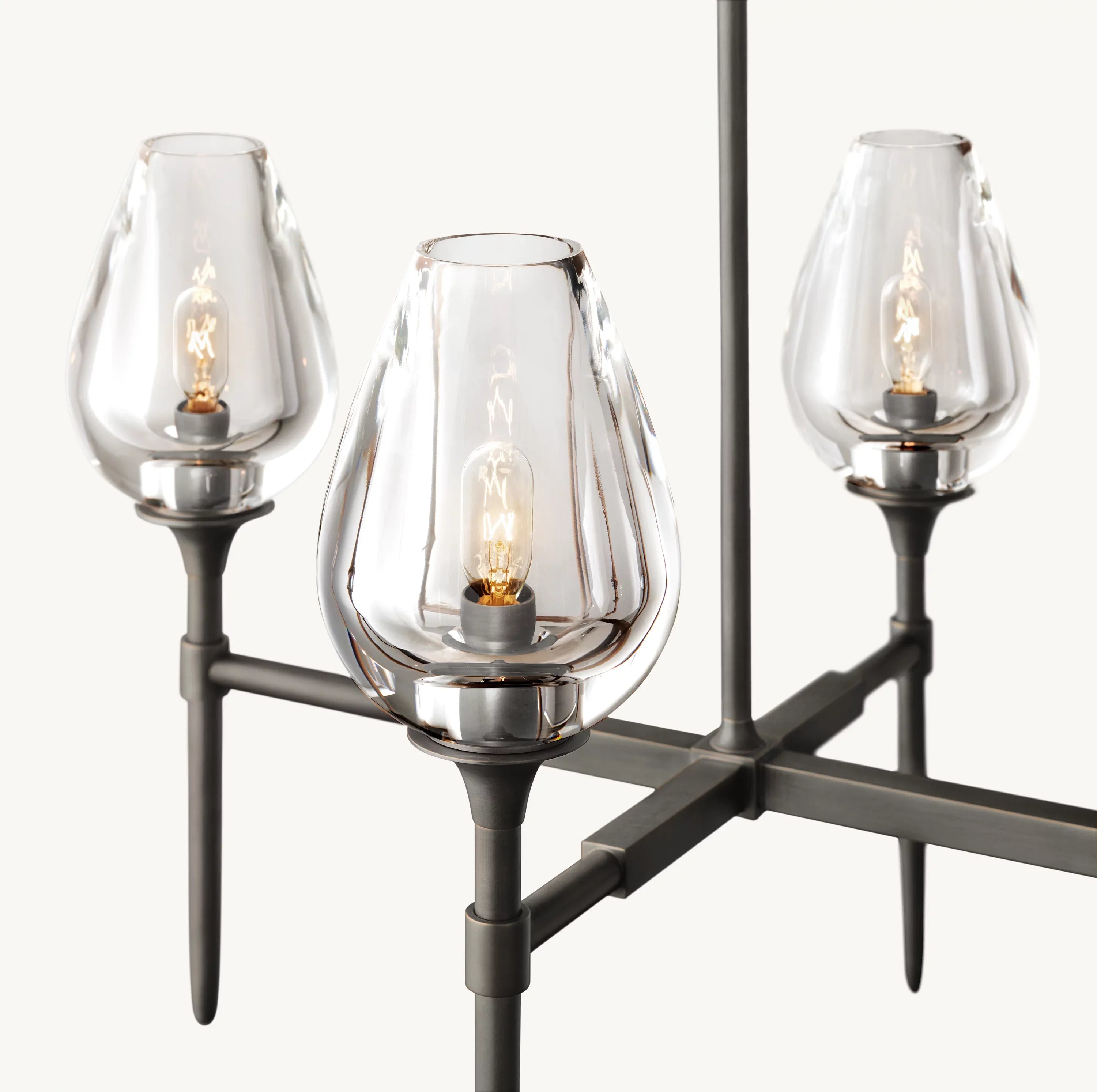 65 Inch Torchiere Crystal Linear Chandelier - Tulip