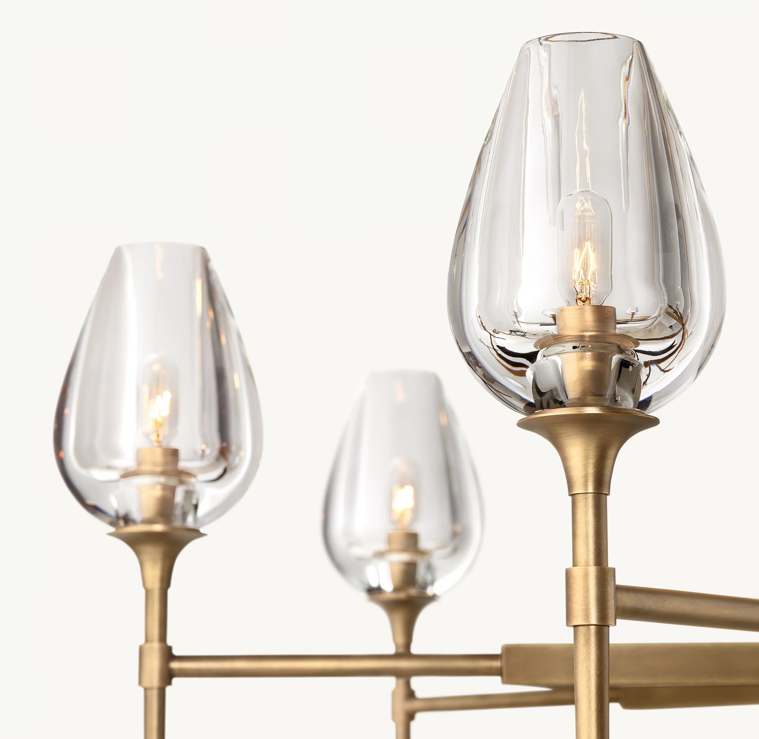 54 Inch Torchiere Crystal Arm Chandelier - Tulip