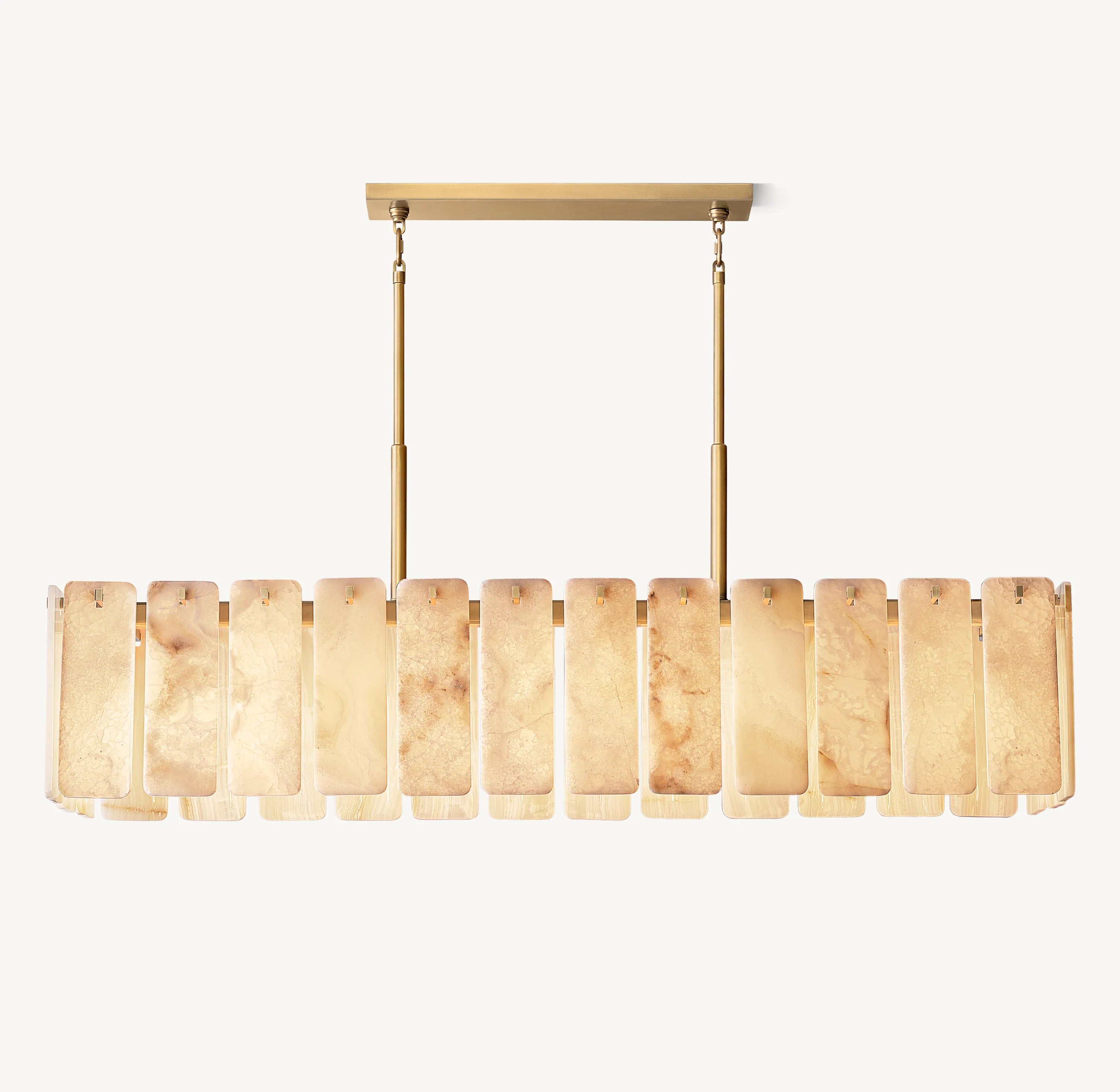 72 Inch Alabaster Rectangular Chandelier - Calamette