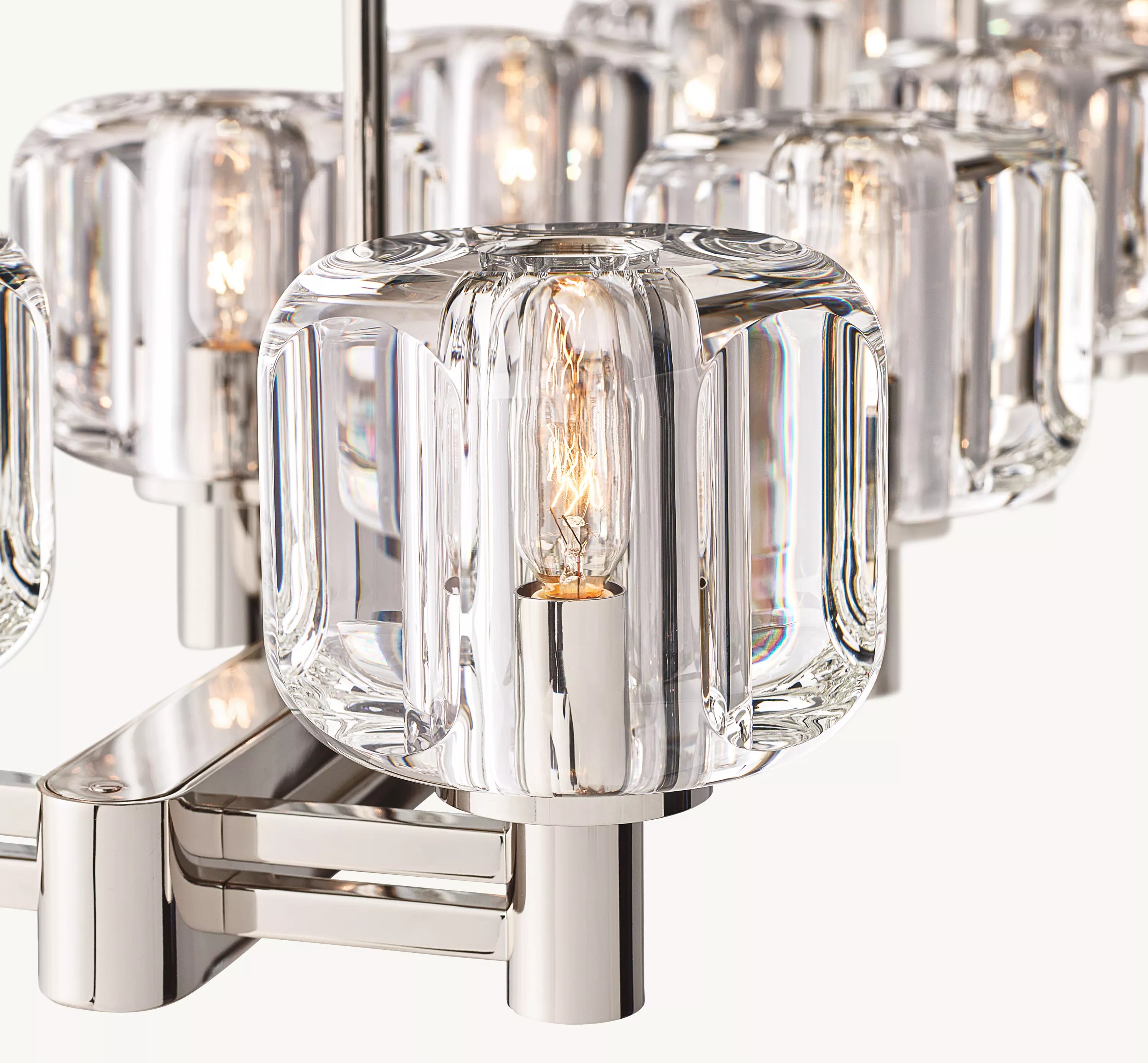 54 Inch Crystal Double Linear Candle Chandelier - Demaret