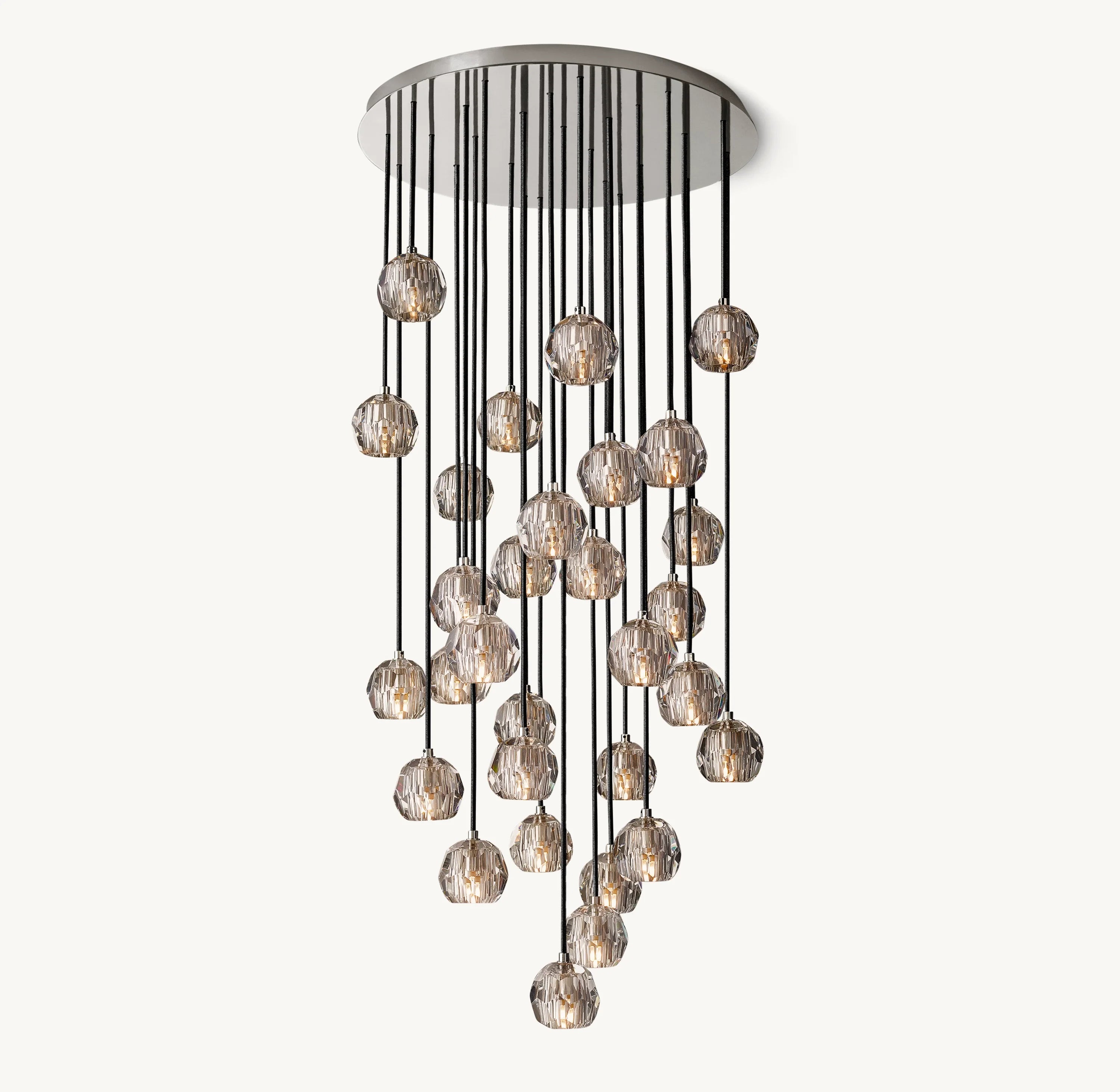 30 Inch Smoked Crystal Cluster Chandelier – Boule