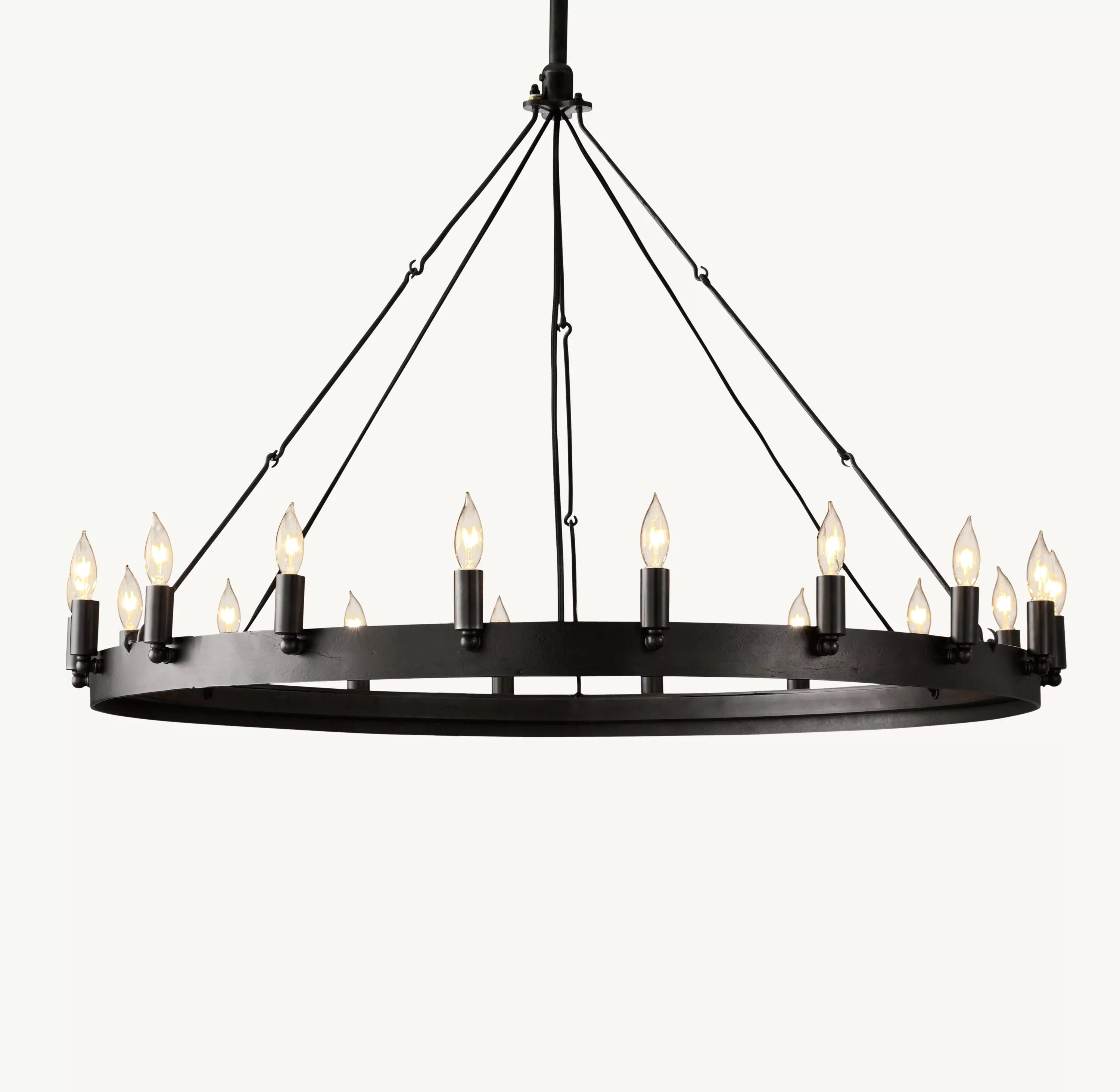 38 Inch Vintage Filament Bent Tip Candle Round Chandelier - Camino
