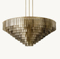 65 Inch Ribbed Smoked Glass Tiered Chandelier - Sirene