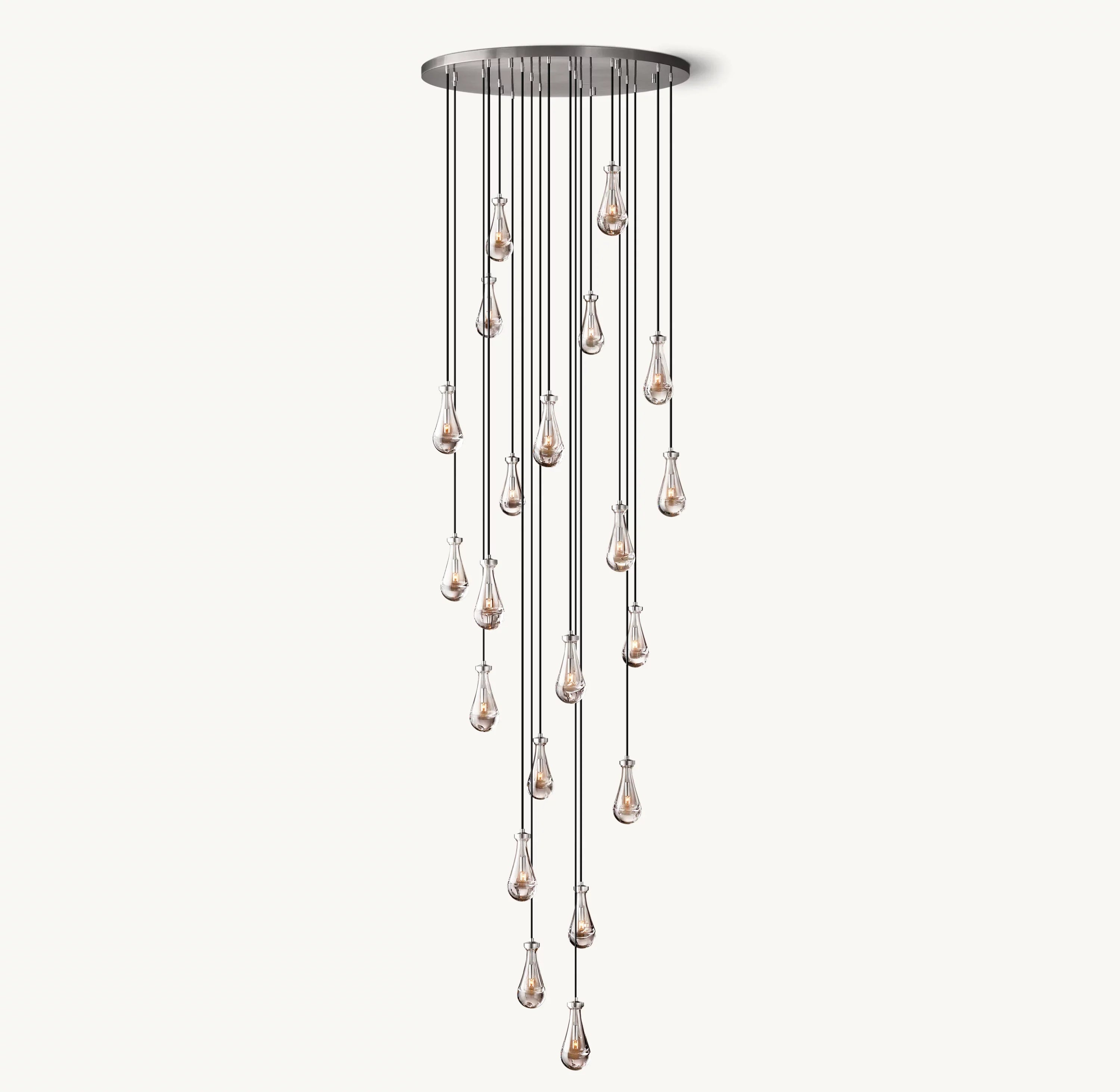 47 Inch Raindrop Glass Round Chandelier – Ava