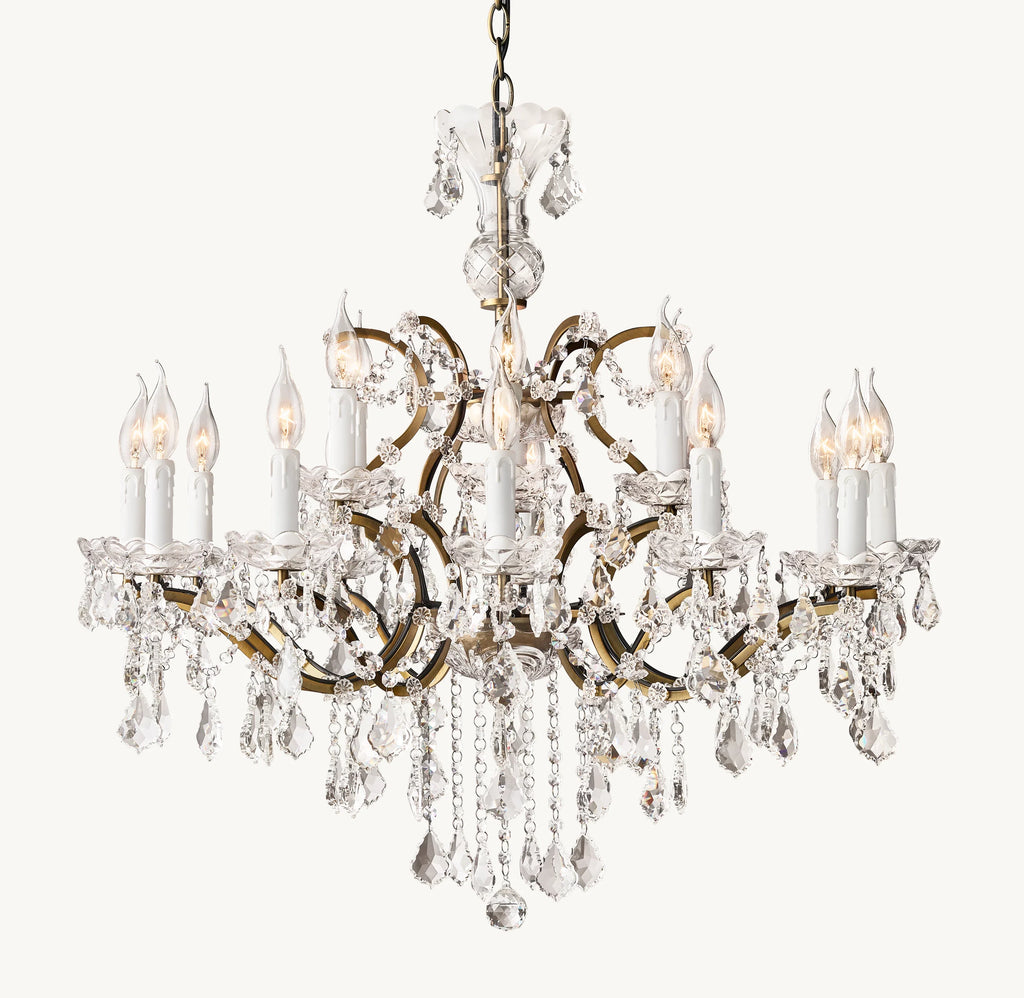 33 Inch Candelabra Crystal Chandelier - Rococo
