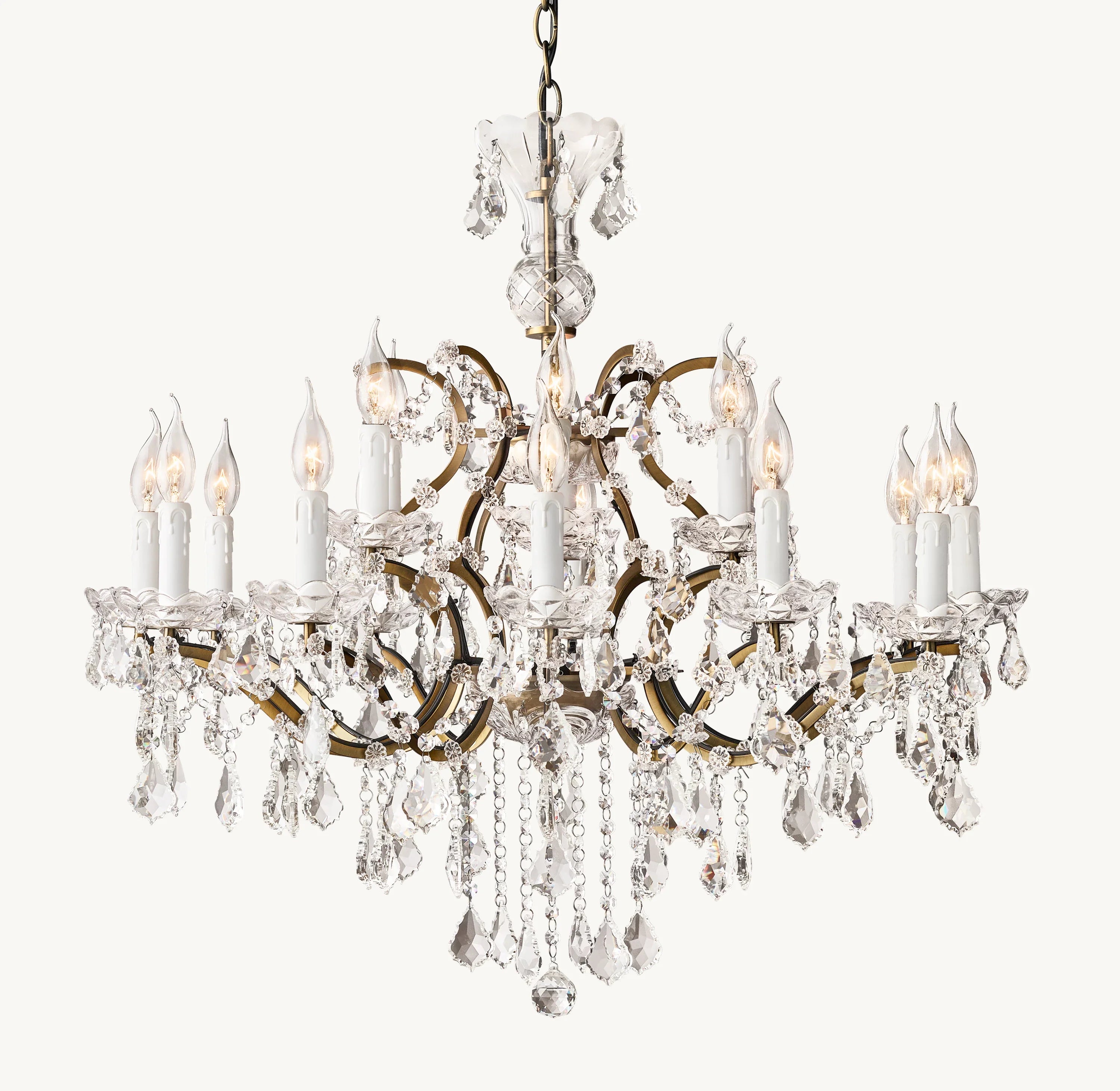 33 Inch Candelabra Crystal Chandelier - Rococo