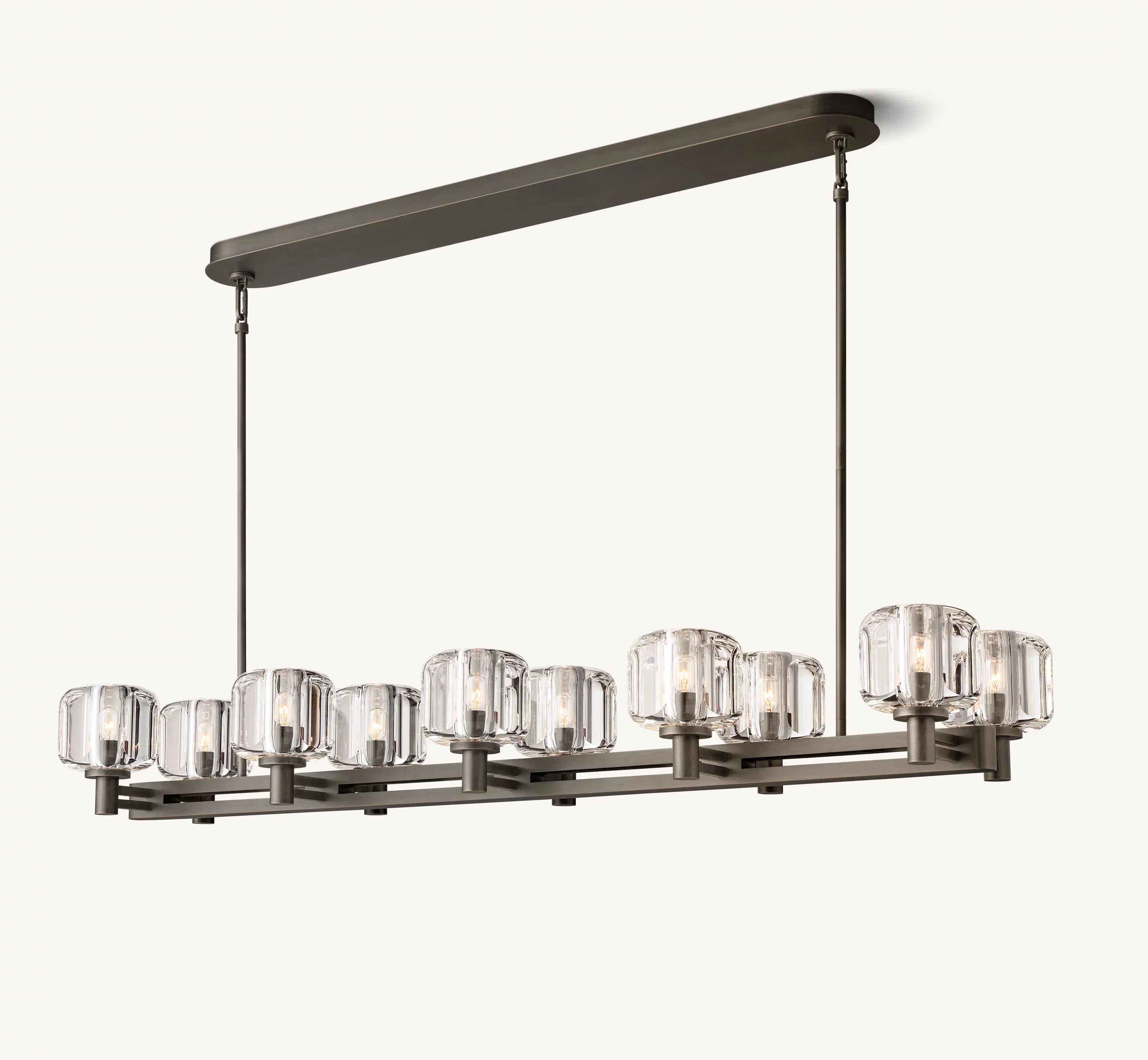 54 Inch Crystal Double Linear Candle Chandelier - Demaret