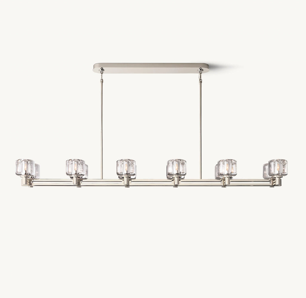 72 Inch Crystal Double Linear Candle Chandelier - Demaret