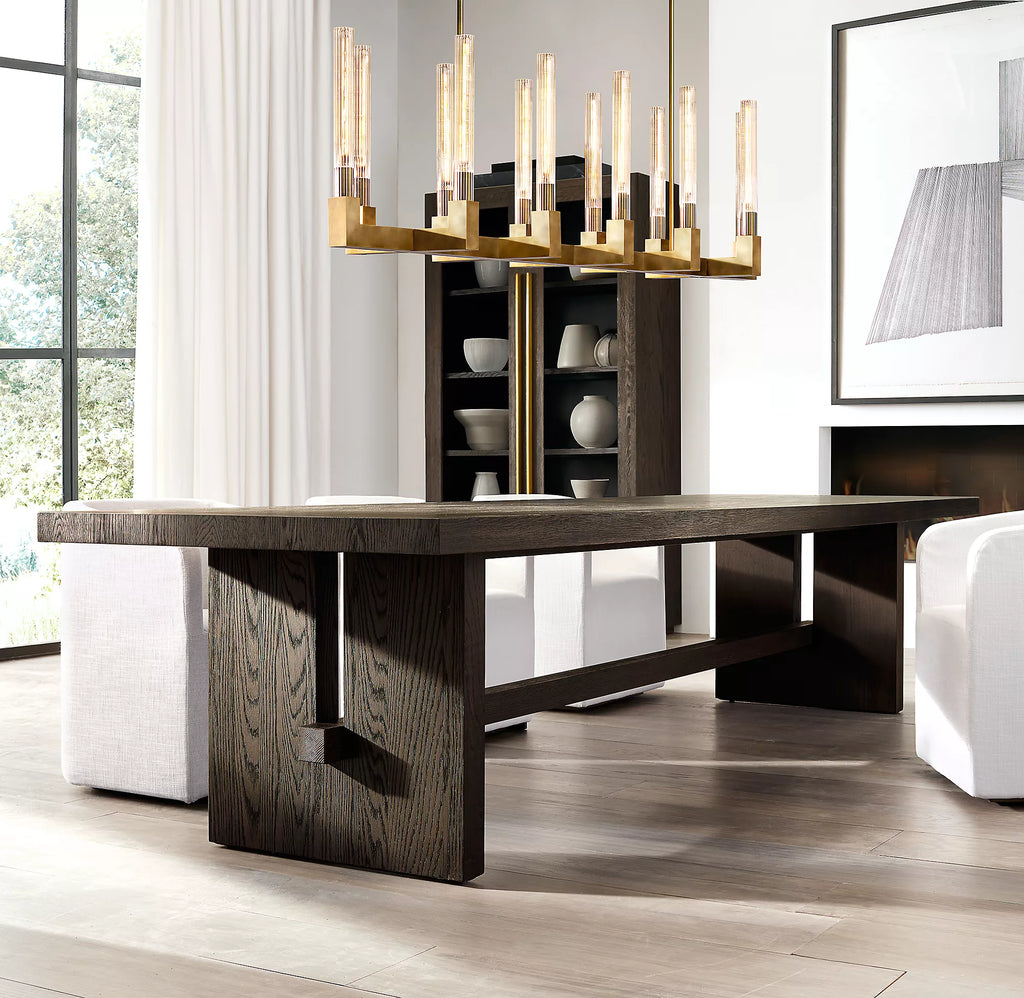 67 Inch Fluted-Glass Candlestick Linear Chandelier - Cannele