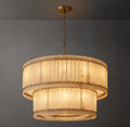 48 Inch Alabaster Two-Tier Chandelier - San Marco