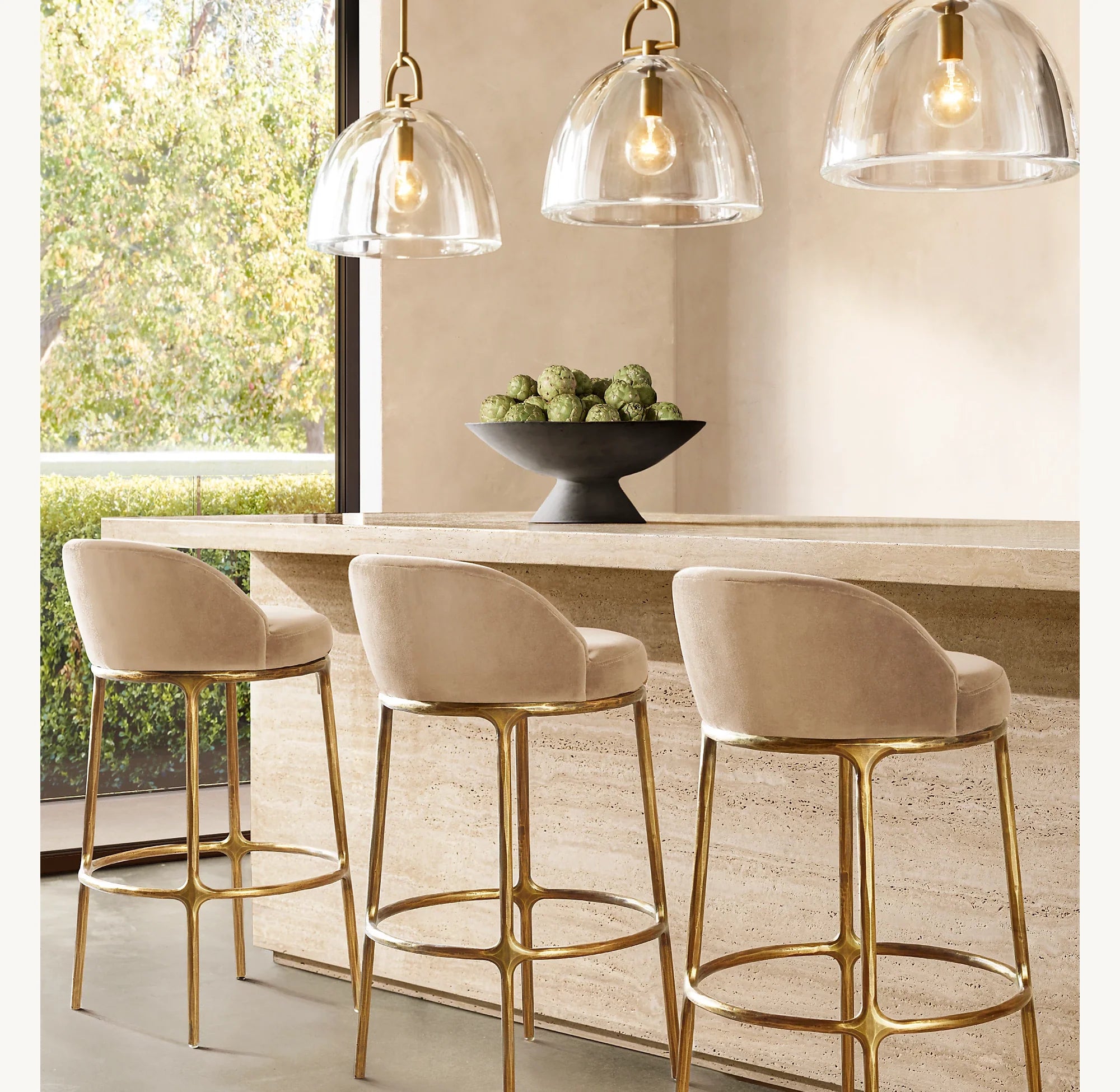 7 Inch Dome Crystal Pendant Light - Botanist