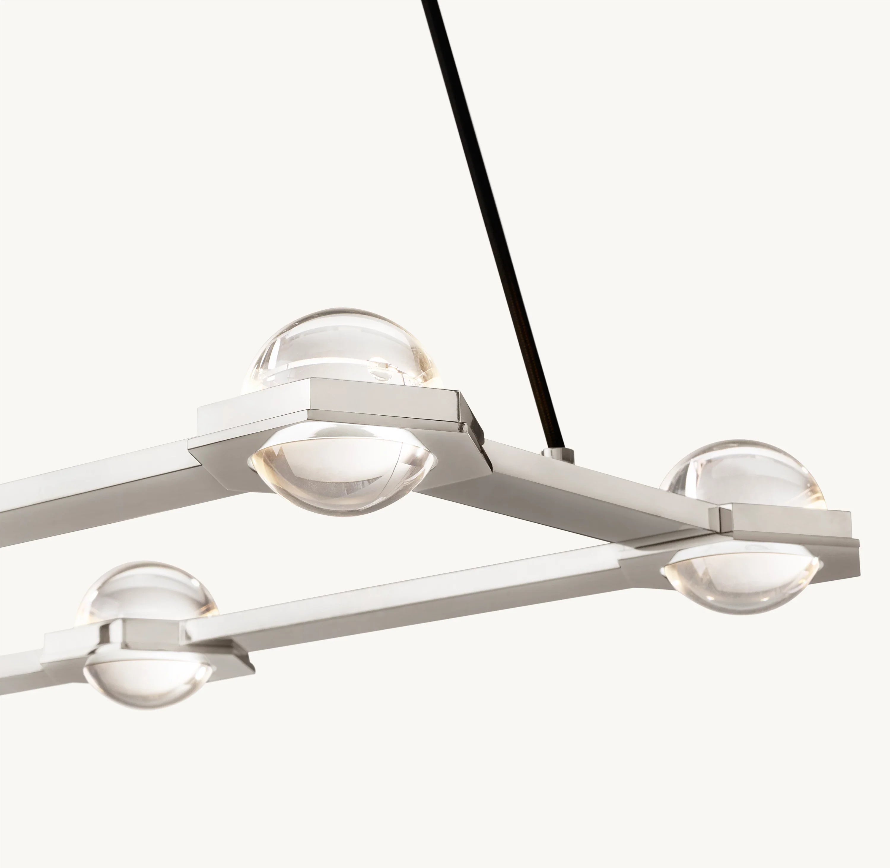 54 Inch Globe Crystal Rectangular Chandelier - Eclatant