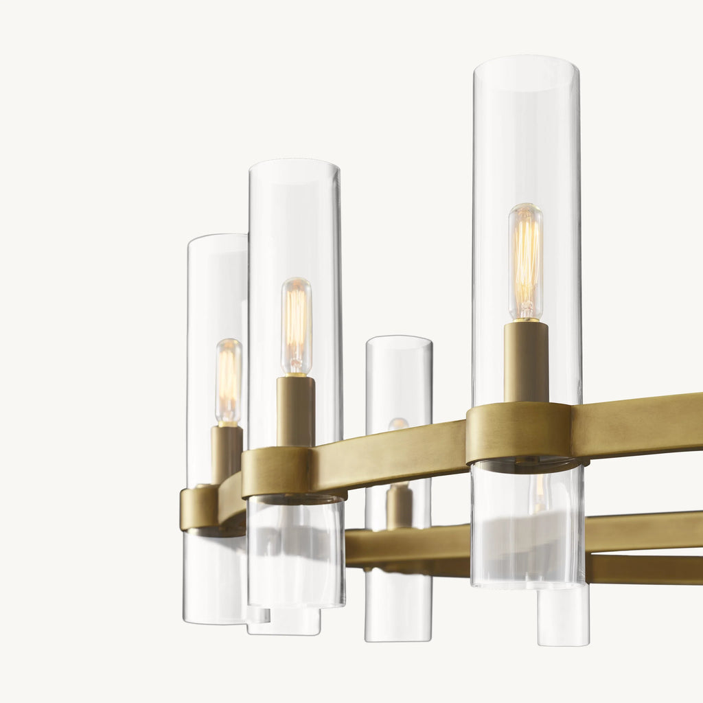 48 Inch Cylindrical Glass Candle Round Chandelier - Ravelle
