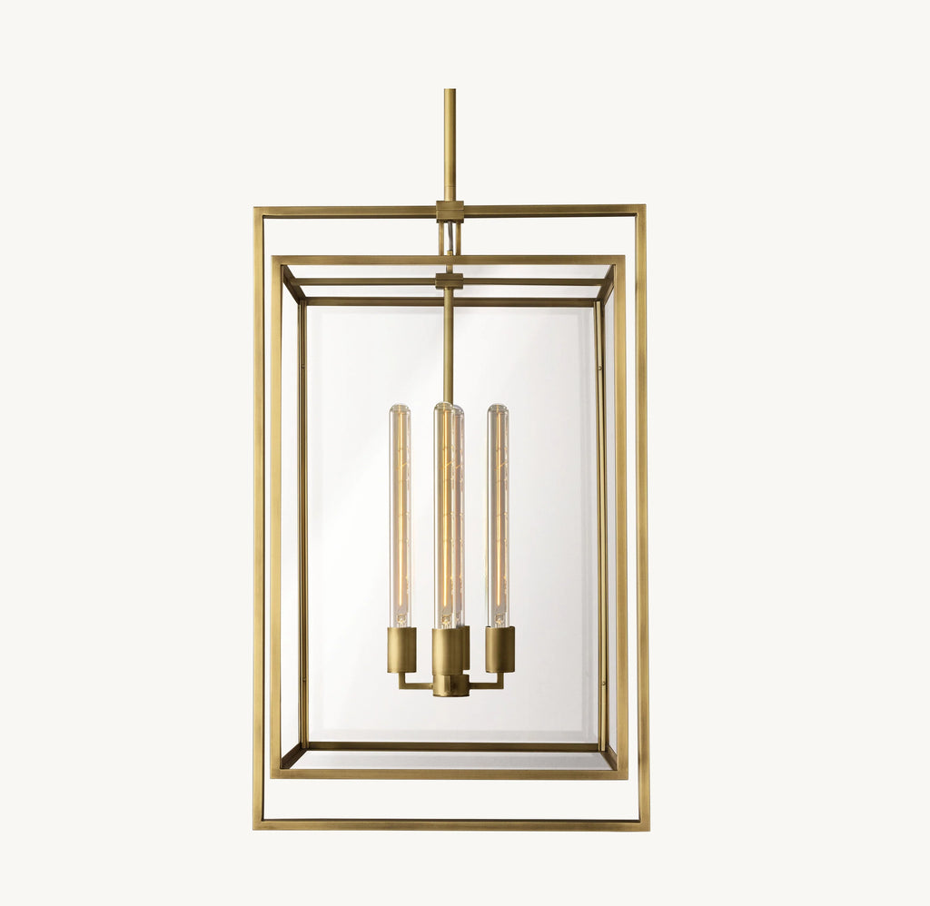 21 Inch Glass Lantern Pendant Light - Beckman