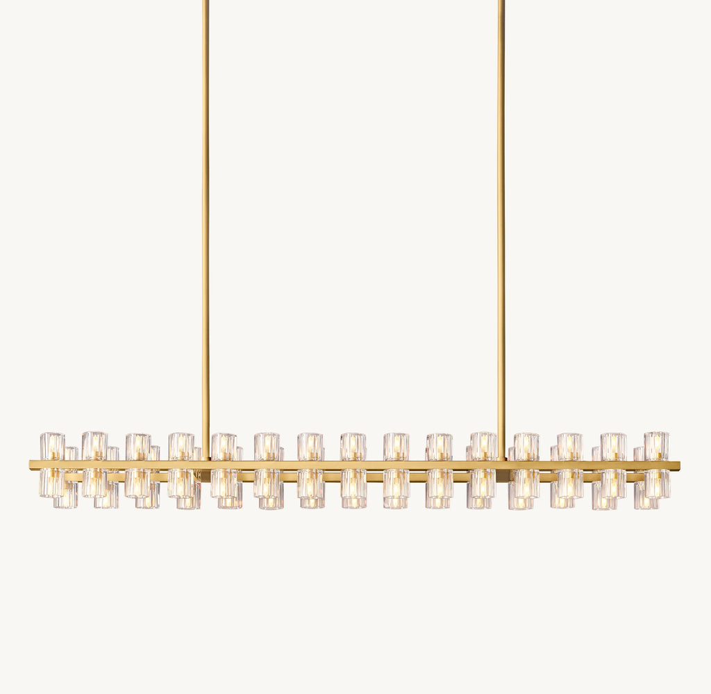 54 Inch Hexagonal Crystal Linear Chandelier – Arcachon