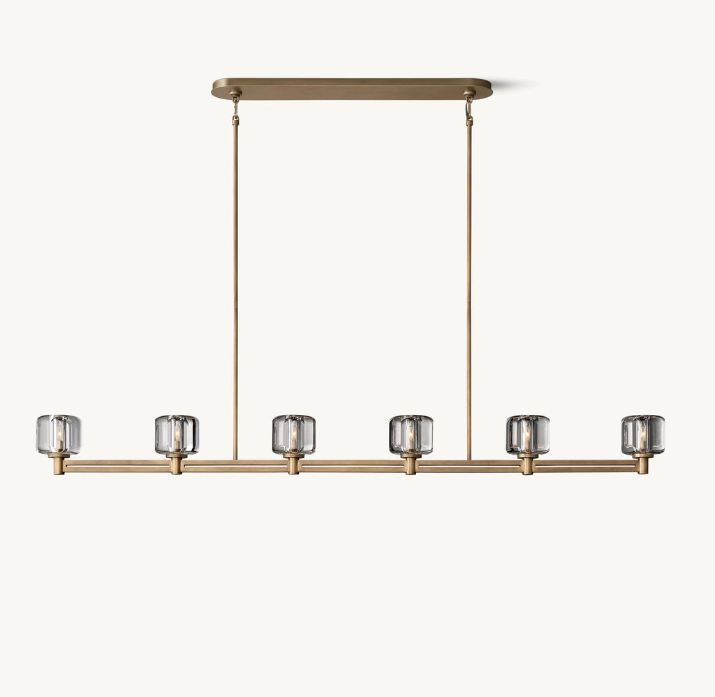 72 Inch Crystal Linear Candle Chandelier - Demaret