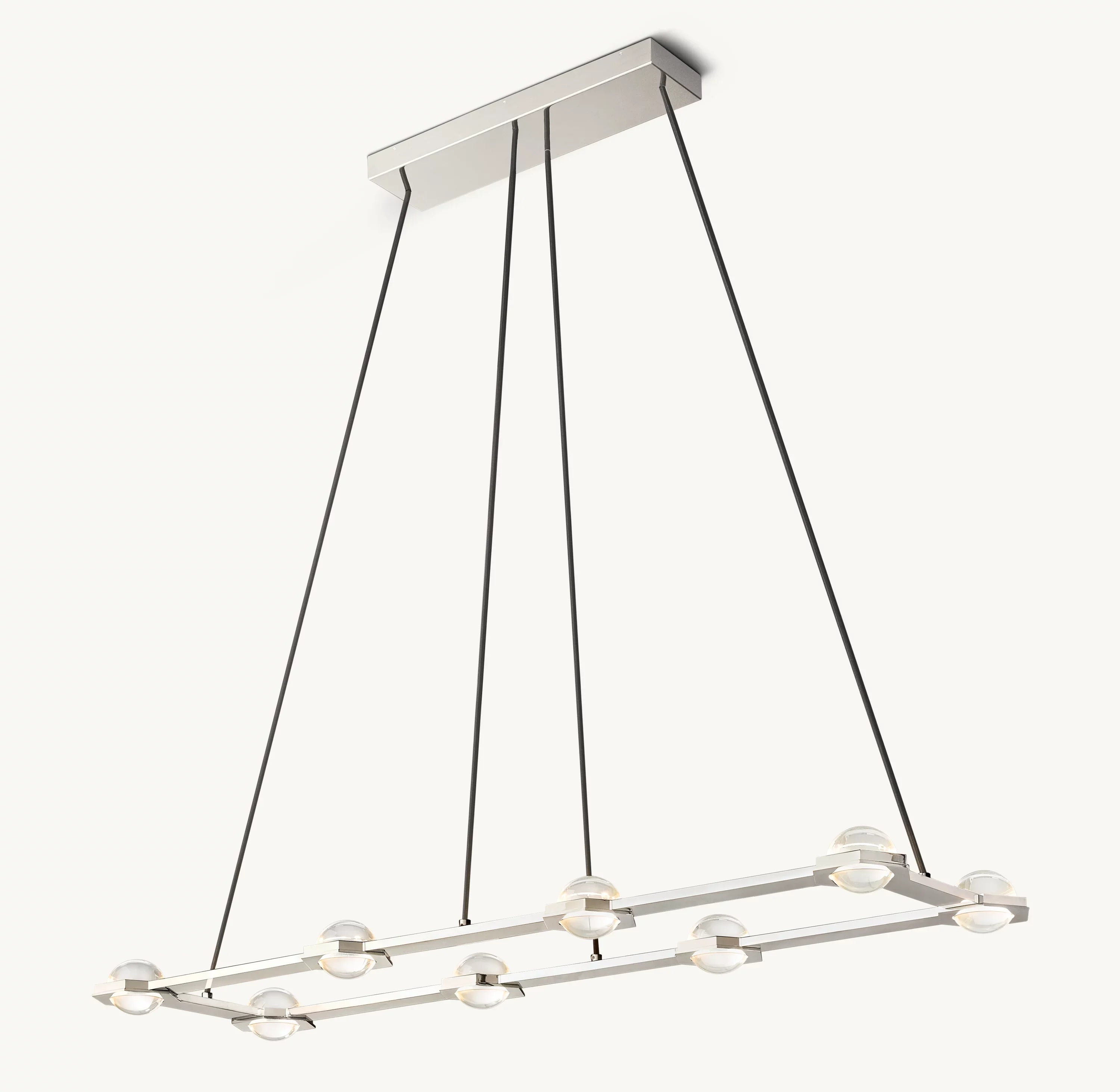 54 Inch Globe Crystal Rectangular Chandelier - Eclatant
