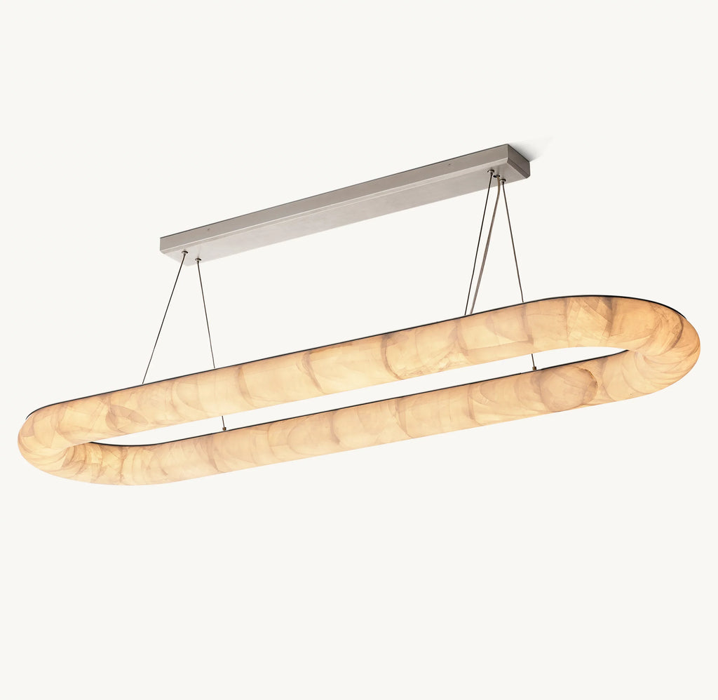 74 Inch Lisse Oval Alabaster Chandelier - Rivage