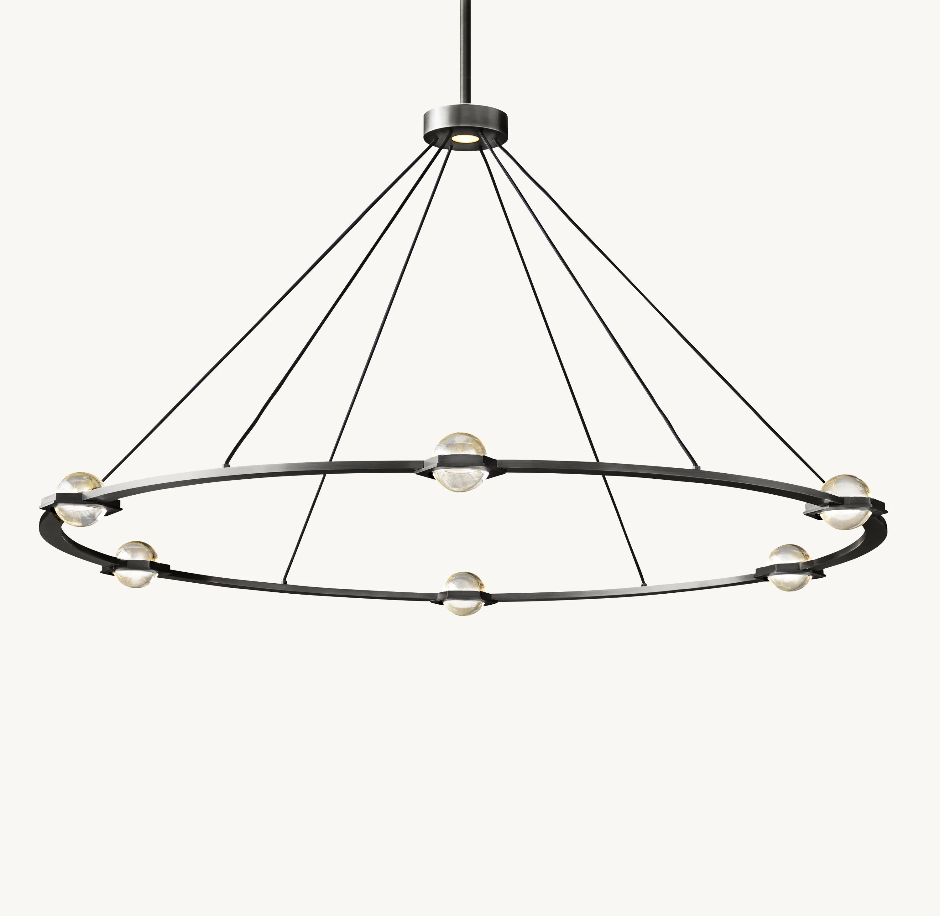 60 Inch Globe Crystal Ring Chandelier - Eclatant