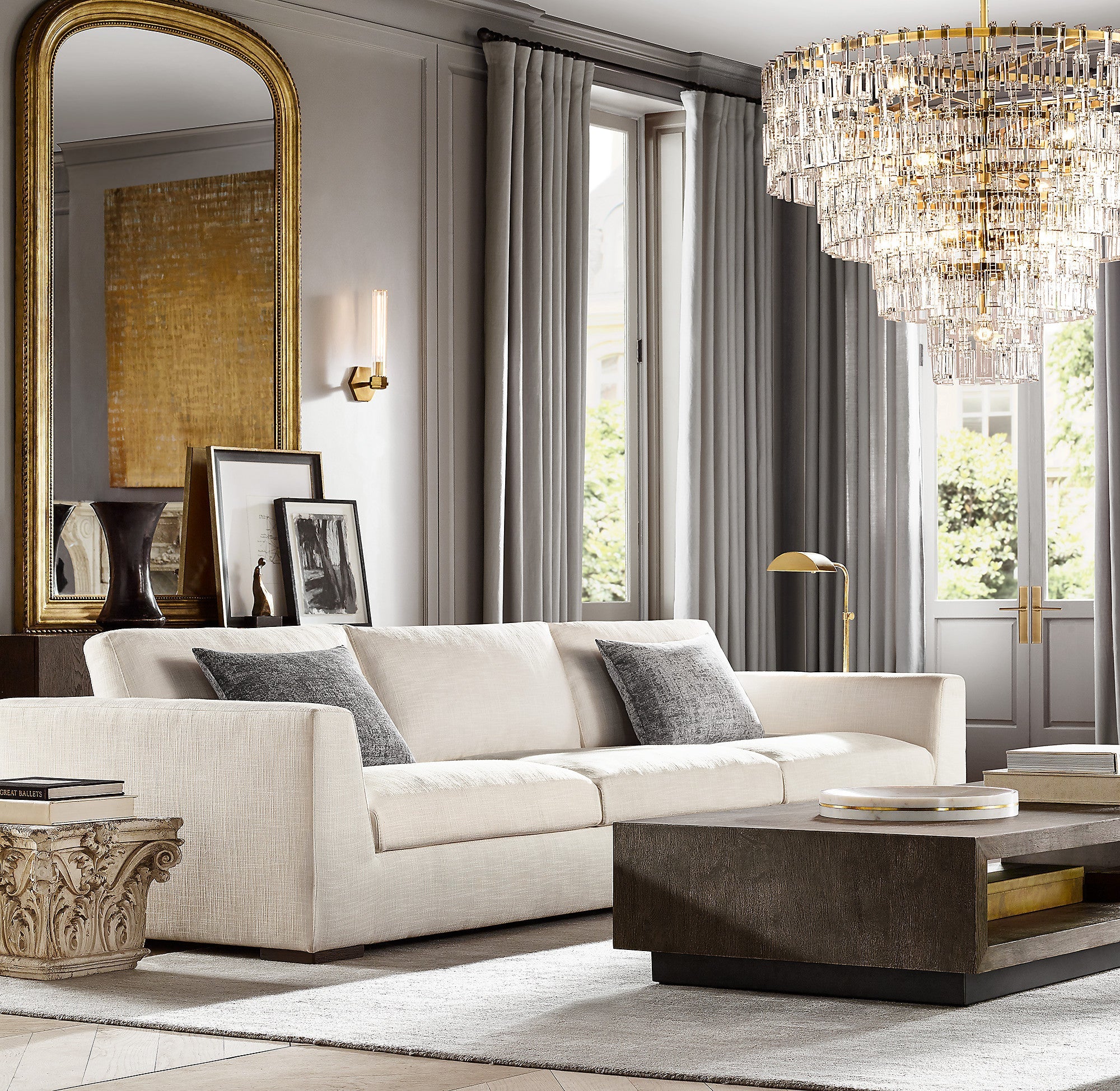 48 Inch Chain Crystal Tiered Chandelier - Marignan