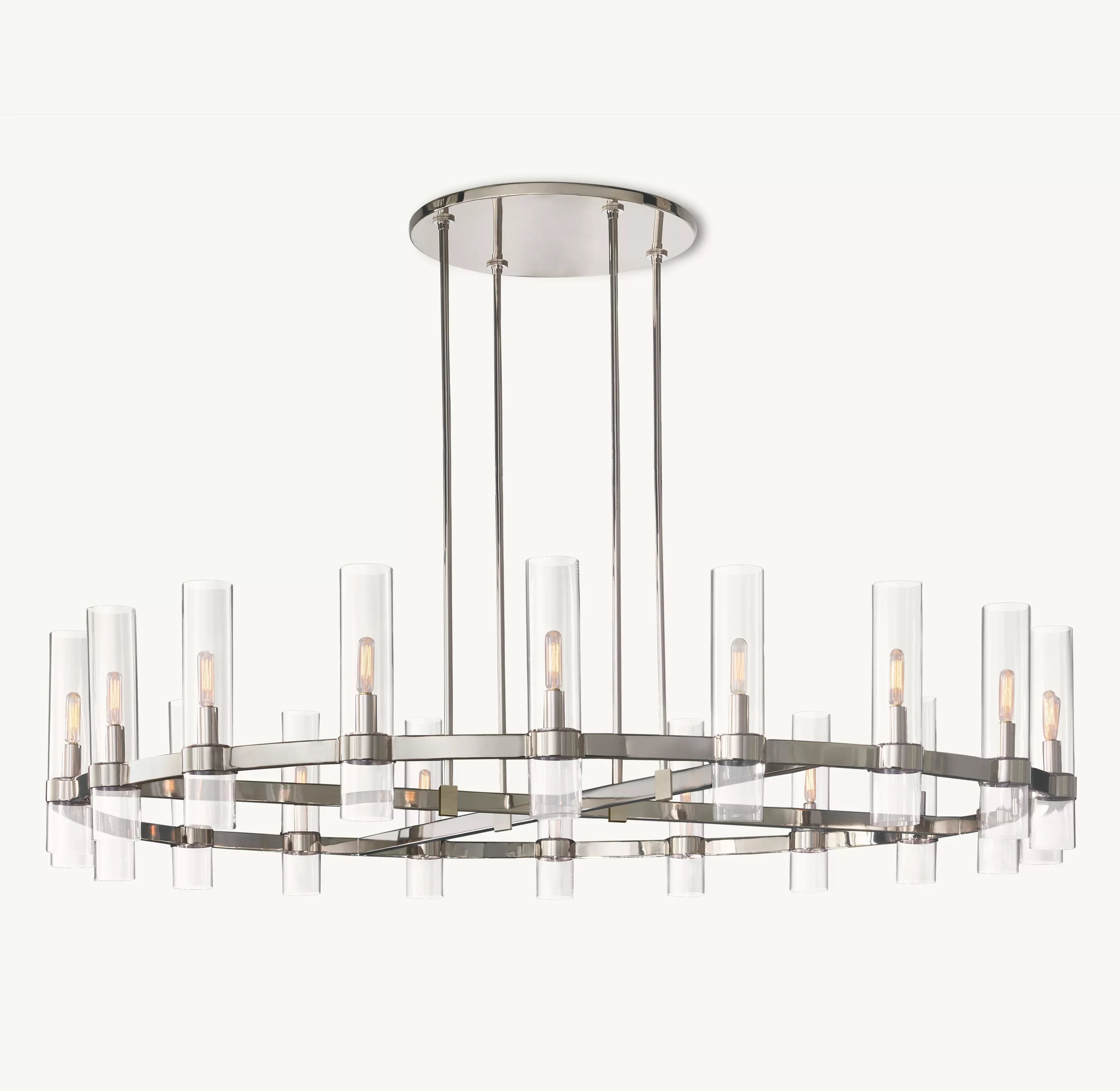 60 Inch Cylindrical Glass Candle Round Chandelier - Ravelle