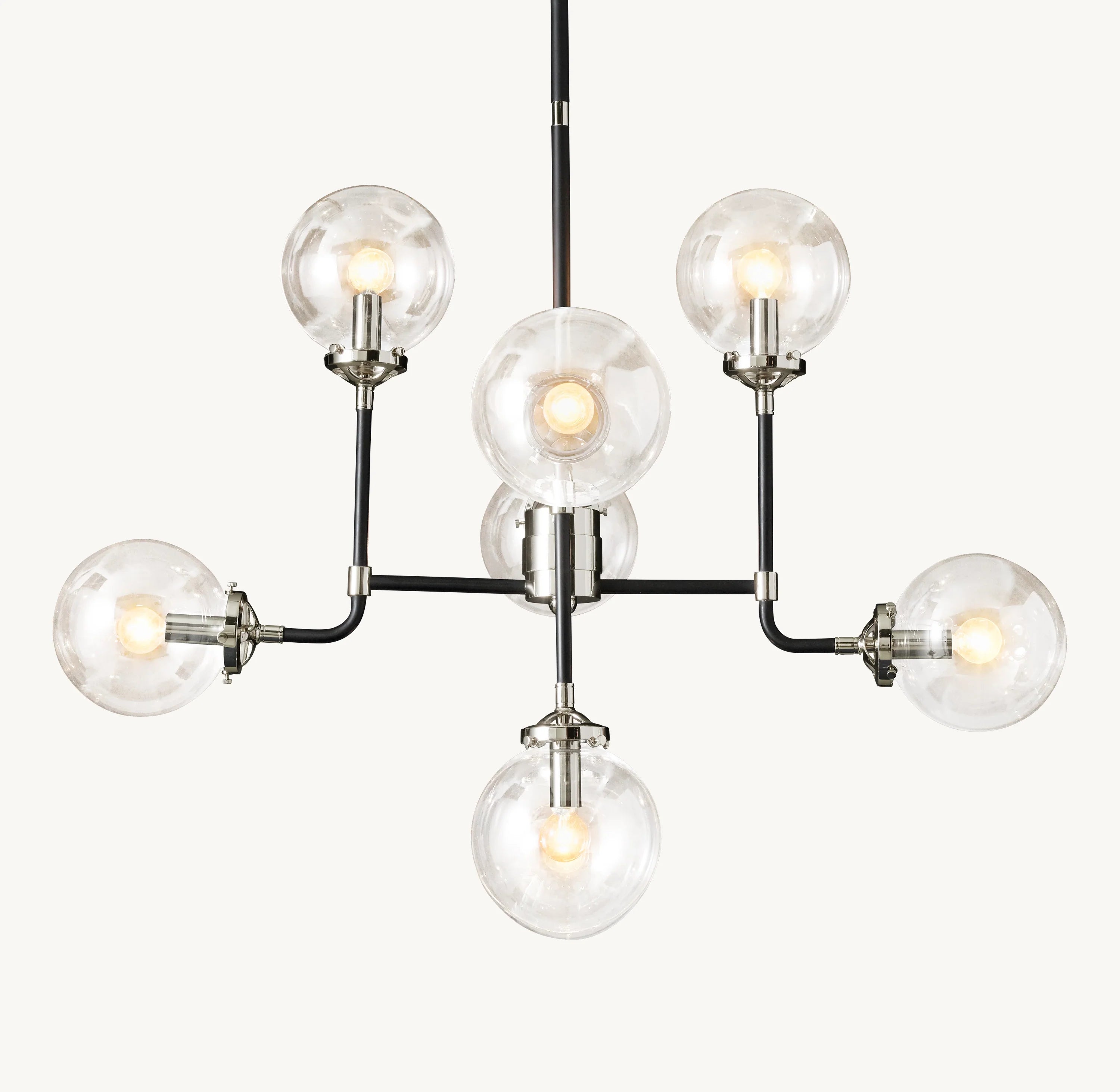 34 Inch Clear Glass Sputnik Globe Chandelier - Bistro