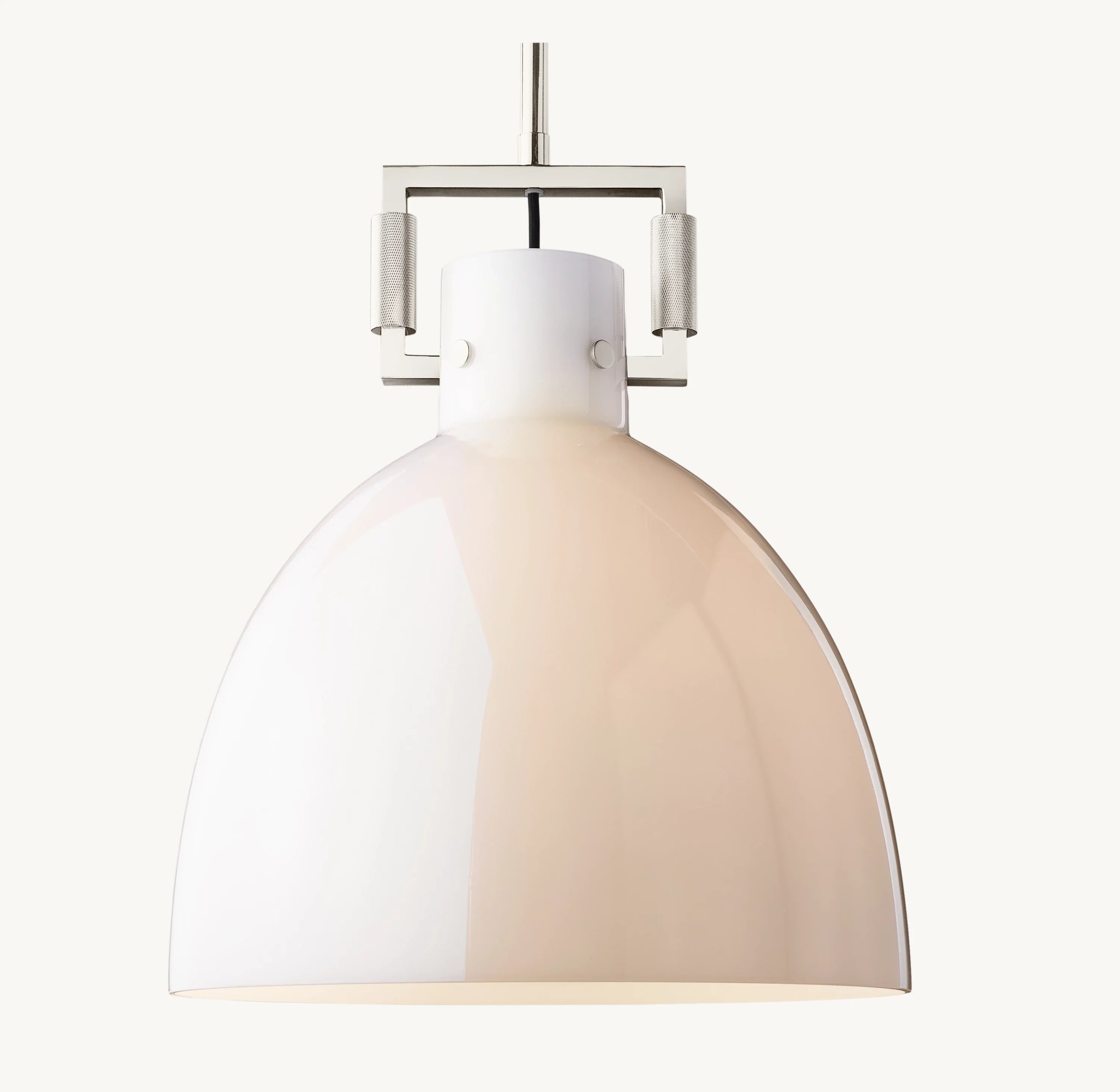14 Inch Milk Glass Dome Pendant Light - Machinist