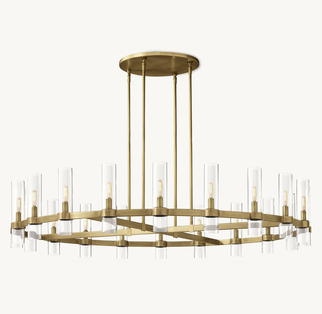 60 Inch Cylindrical Glass Candle Round Chandelier - Ravelle