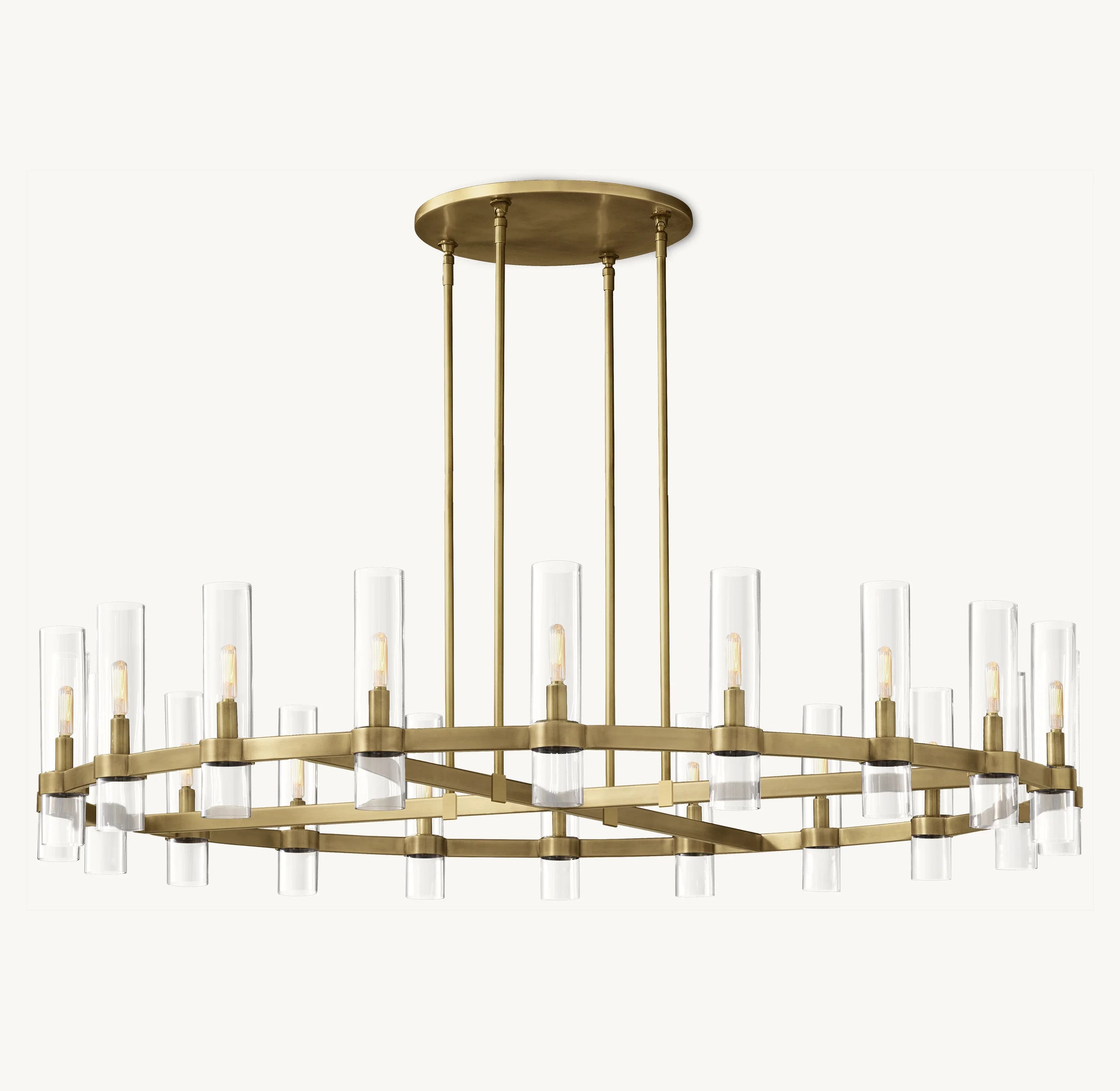 60 Inch Cylindrical Glass Candle Round Chandelier - Ravelle