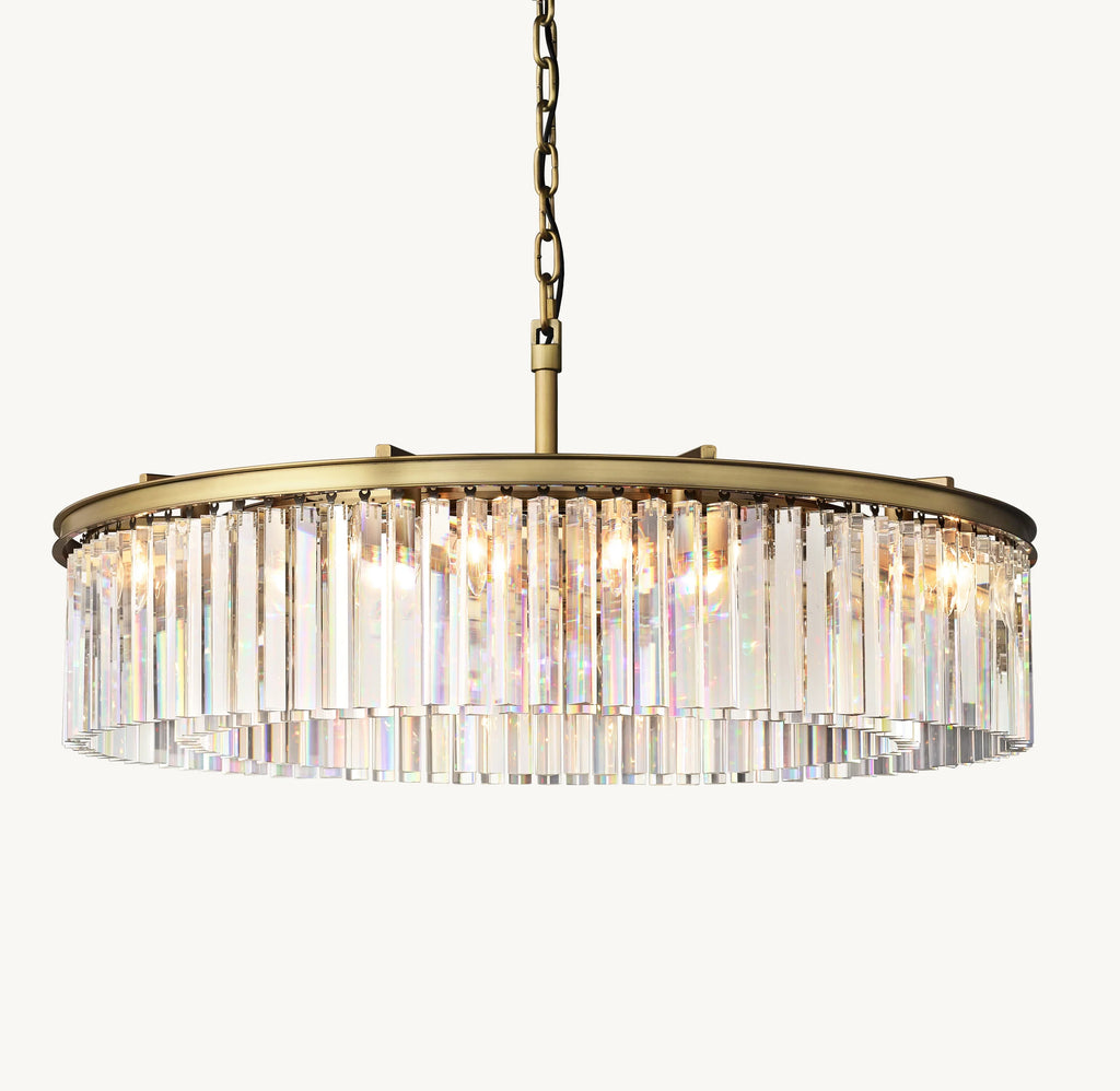 43 Inch Crystal Prism Round Chandelier - Rhys