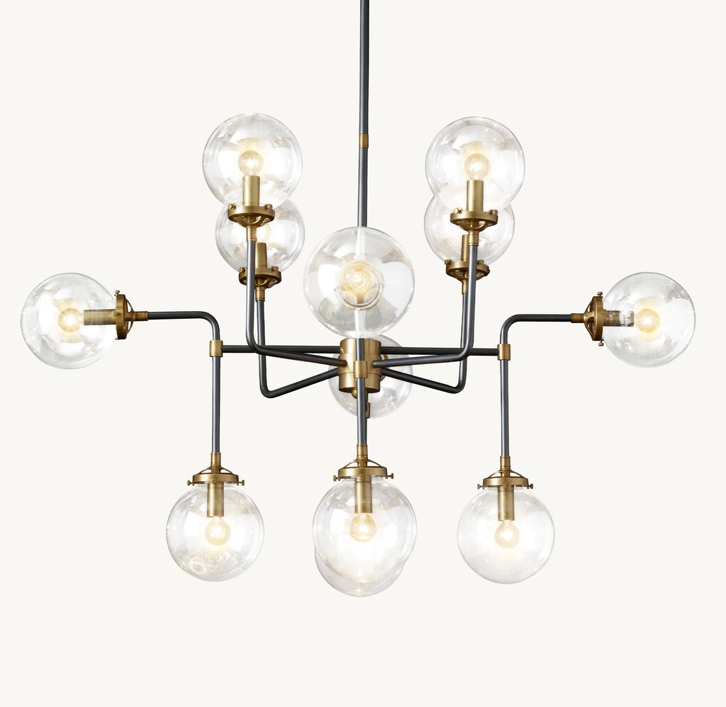 42 Inch Clear Glass Sputnik Globe Chandelier - Bistro