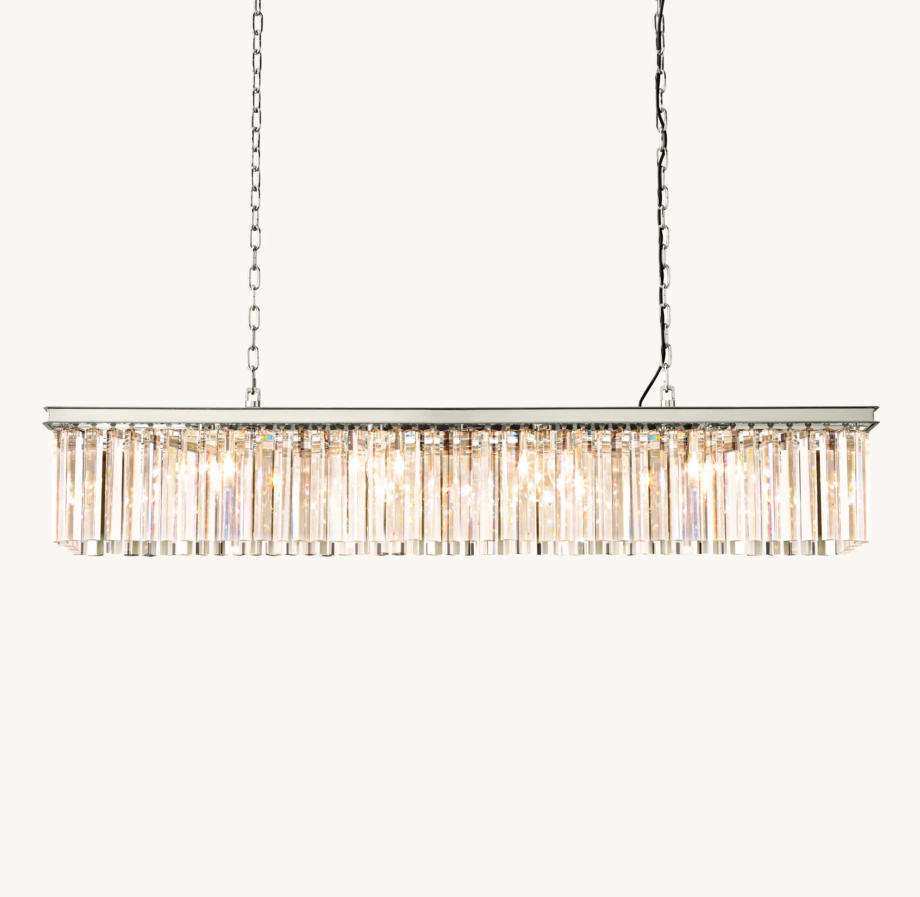 60 Inch Crystal Prism Rectangular Chandelier - Rhys