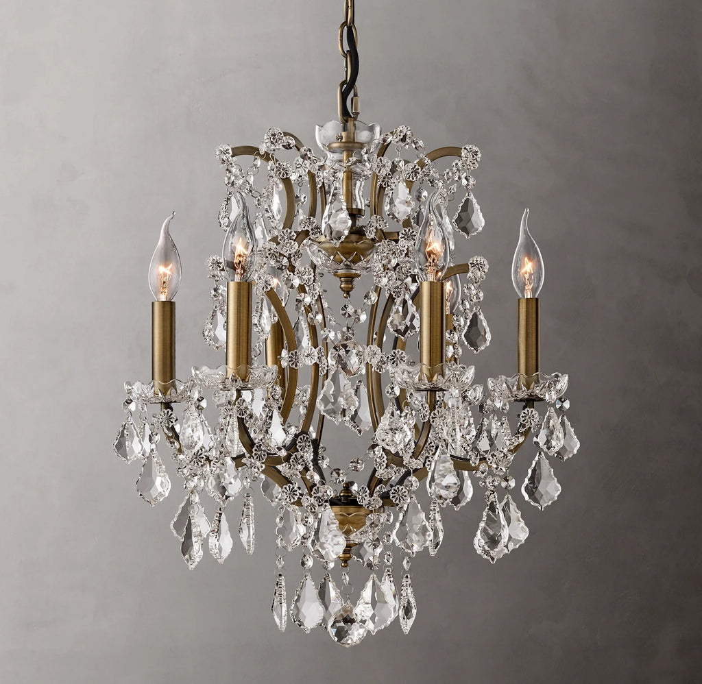 18 Inch Candelabra Crystal Chandelier - Rococo