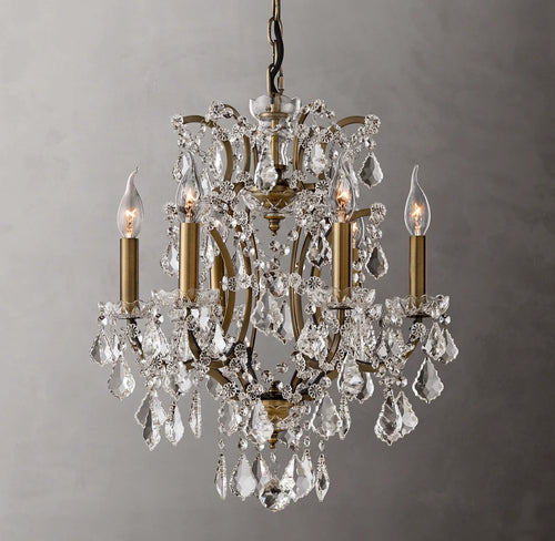 18 Inch Candelabra Crystal Chandelier - Rococo