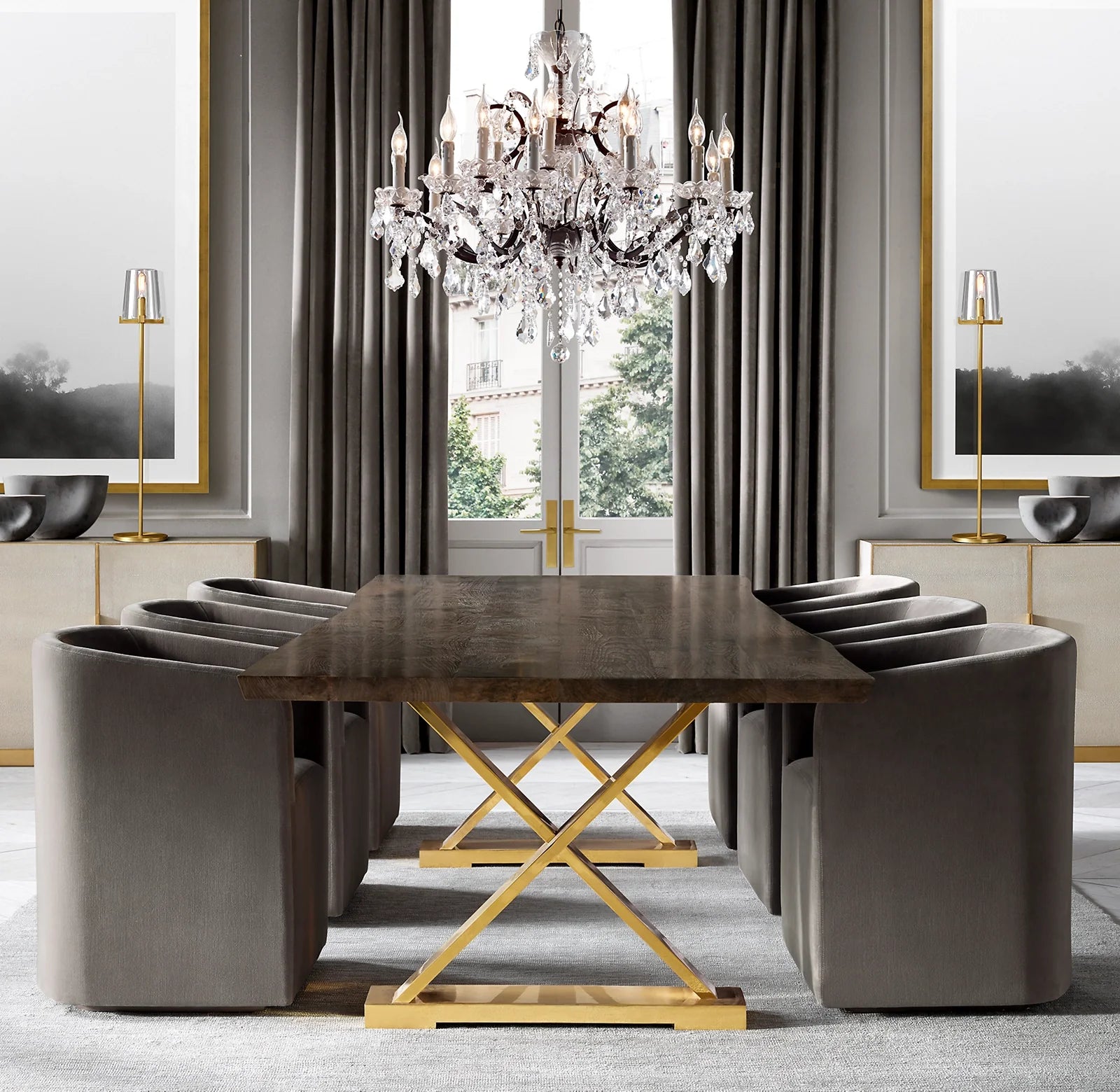33 Inch Candelabra Crystal Chandelier - Rococo