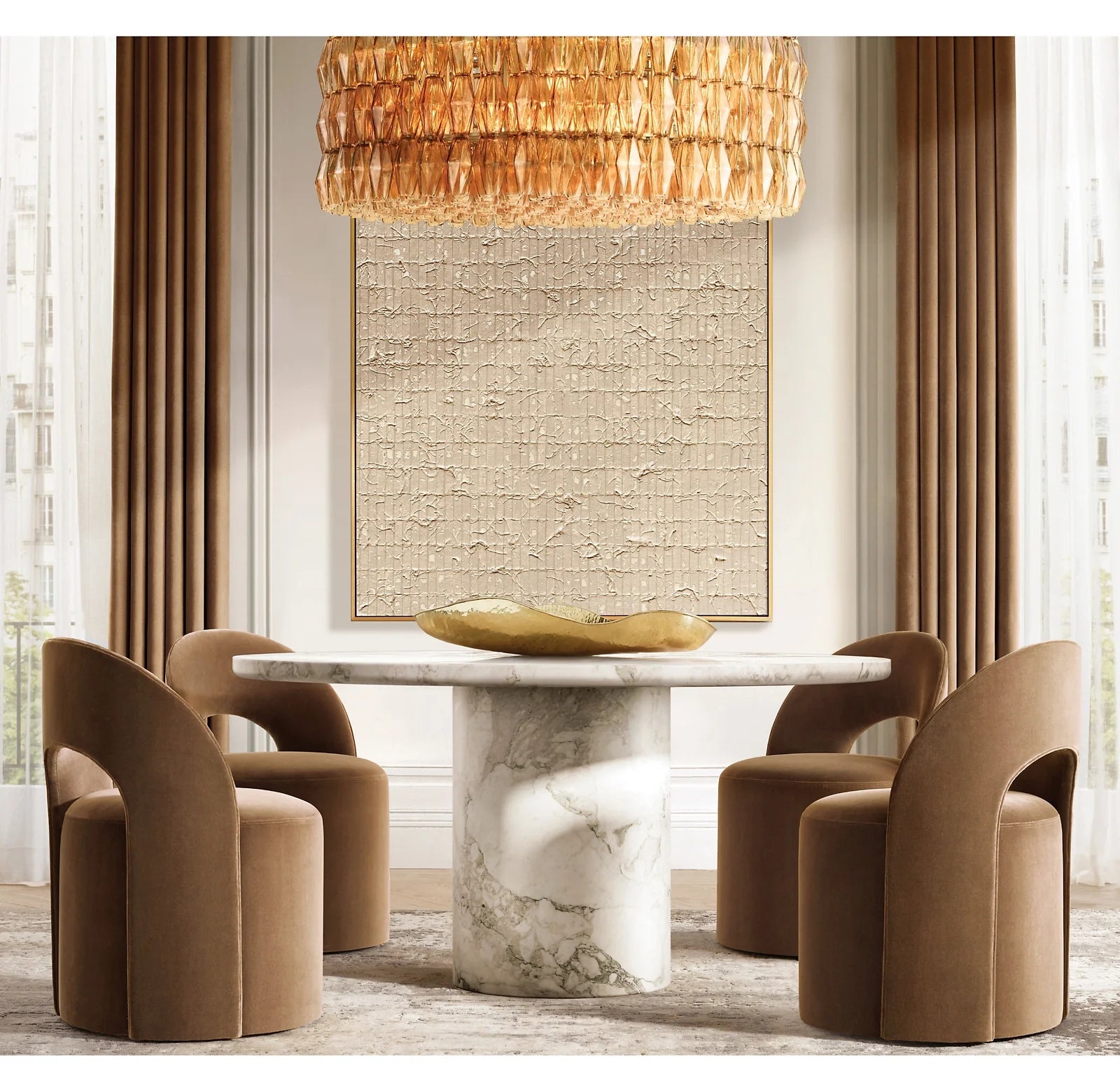 46 Inch Smoked Murano Glass Round Chandelier - Chiara