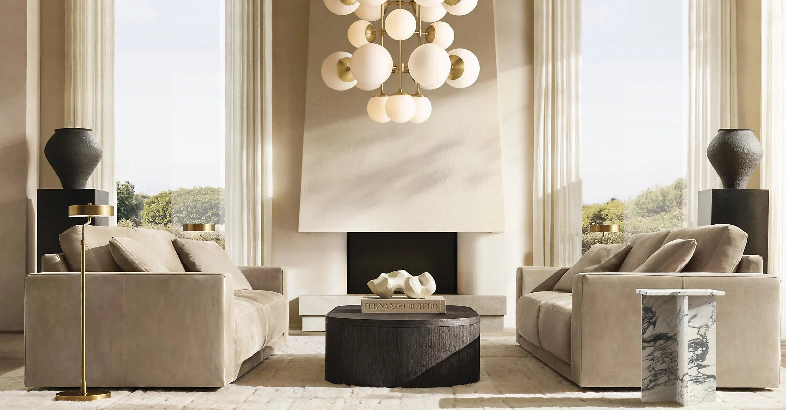 31 Inch Alabaster Bubble Chandelier - Cirque