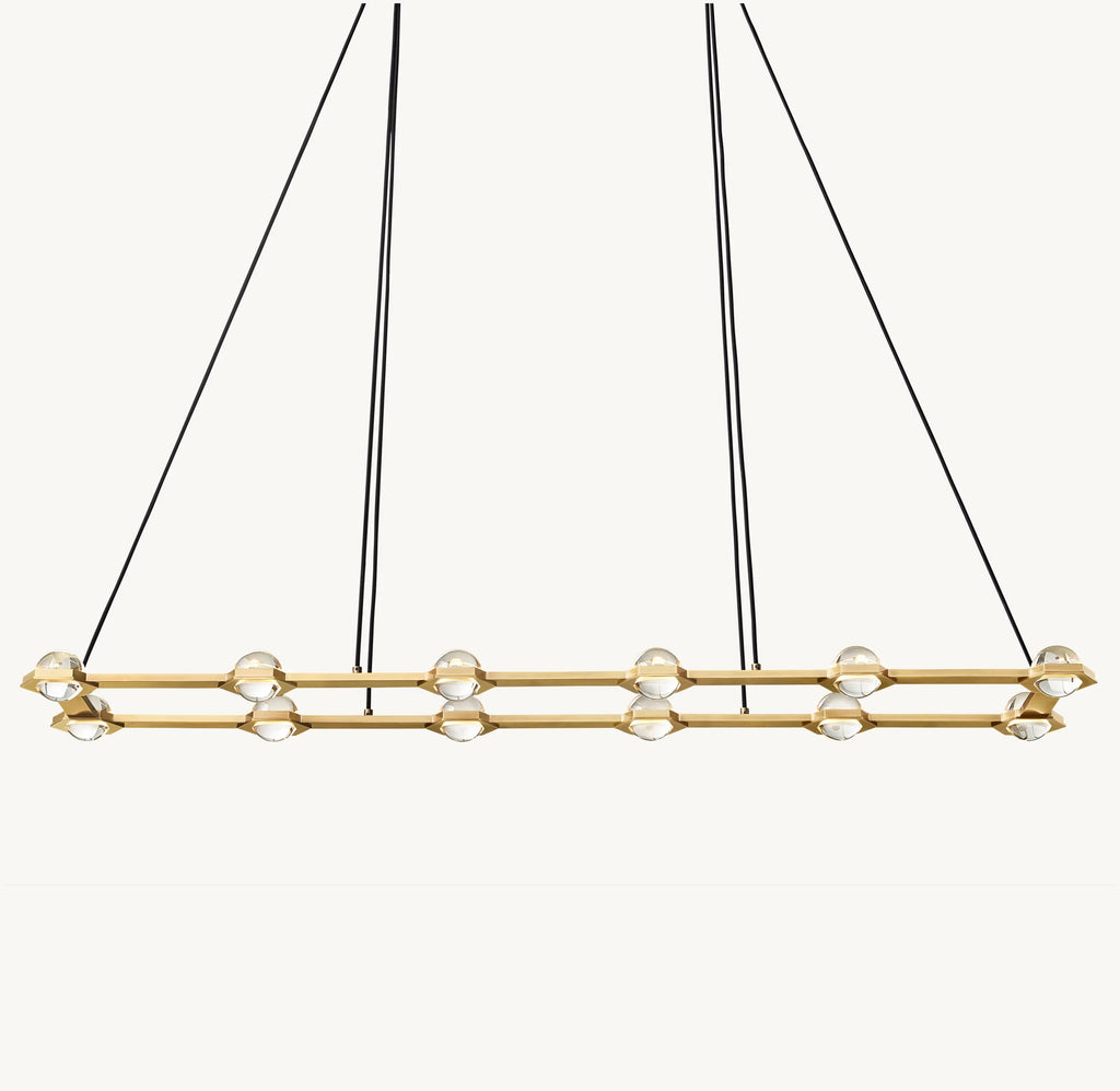 72 Inch Globe Crystal Rectangular Chandelier - Eclatant