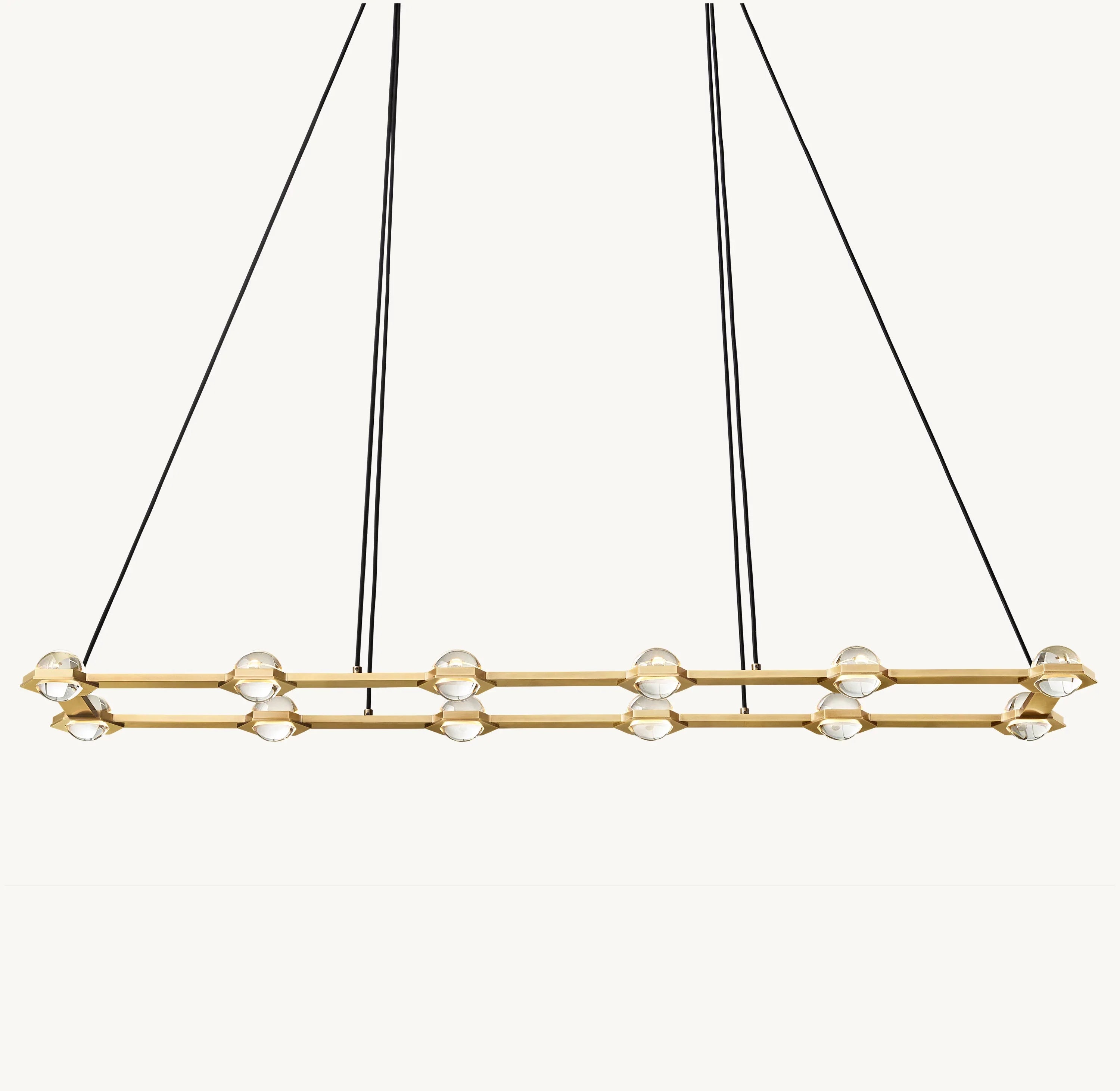 72 Inch Globe Crystal Rectangular Chandelier - Eclatant