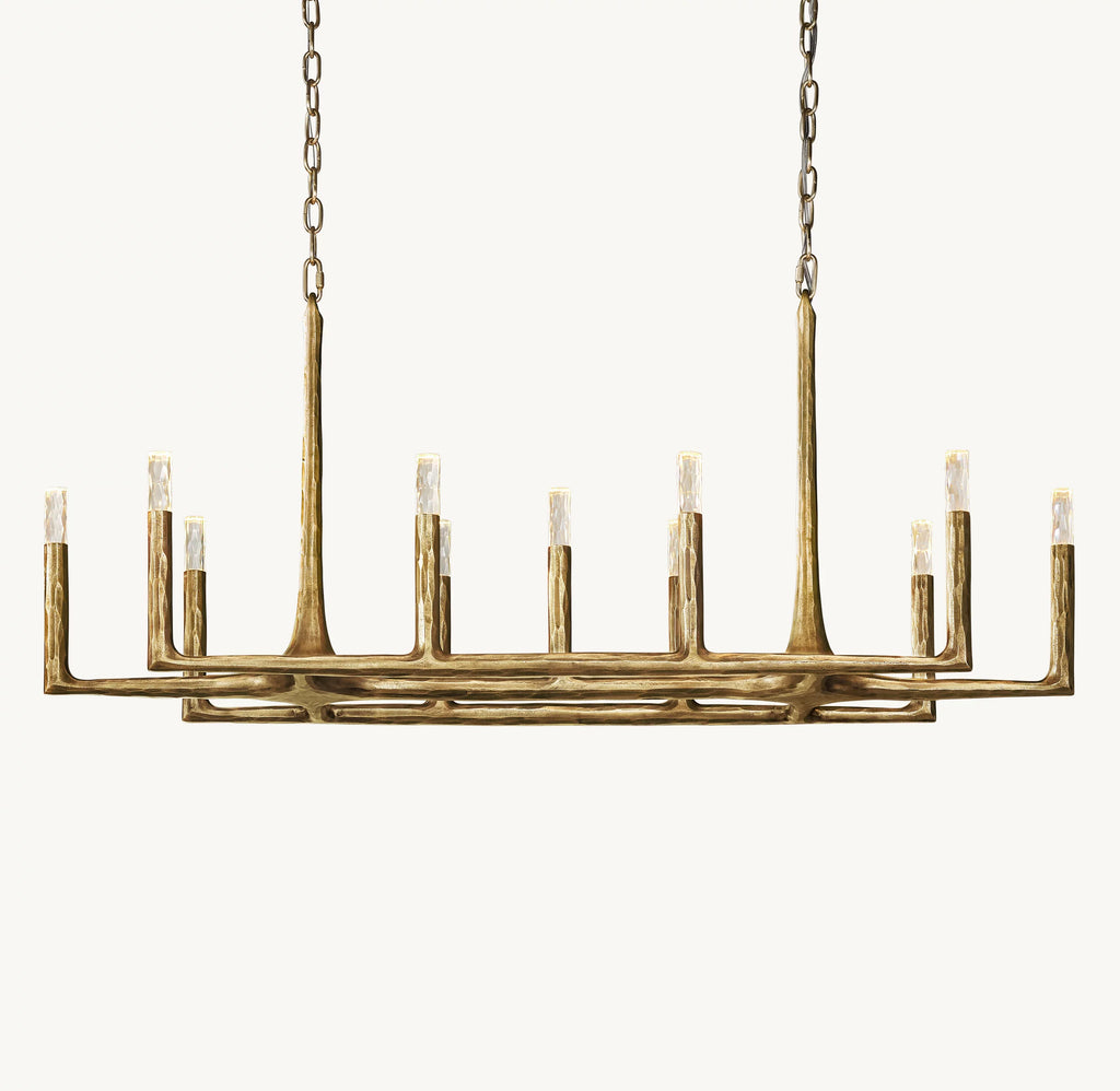 54 Inch Forged Candlestick Linear Chandelier - Thaddeus